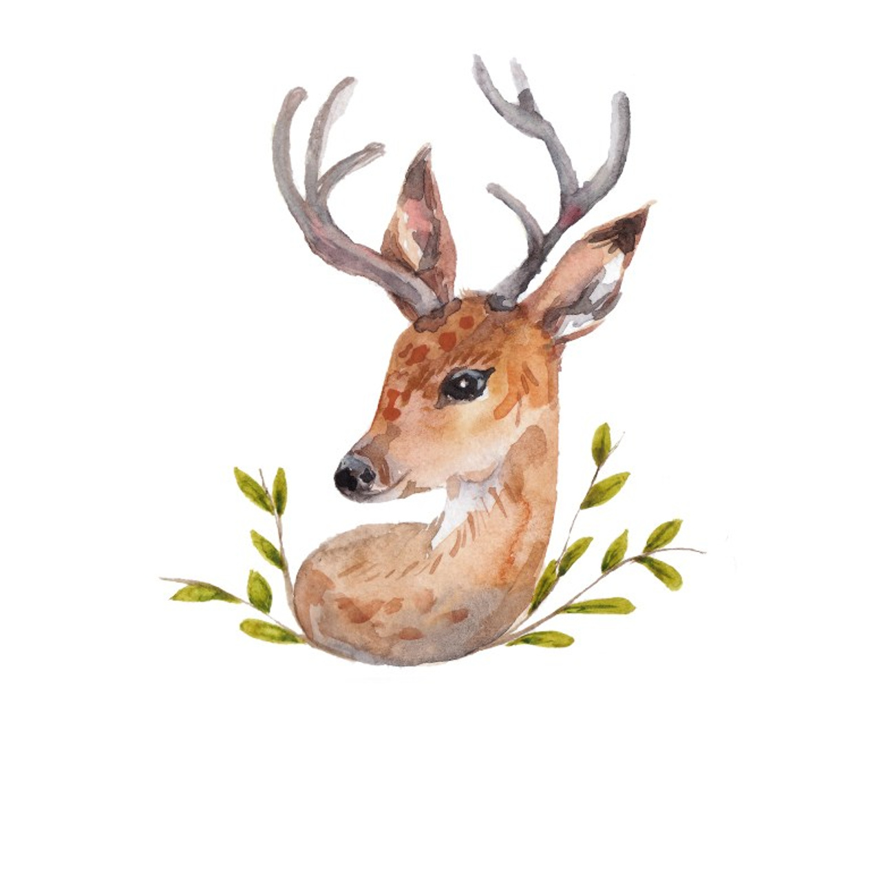 Принт «Олень» муслин. 1 м ткани. Роспись стен и декор в детских комнатах Москва и Подмосковье