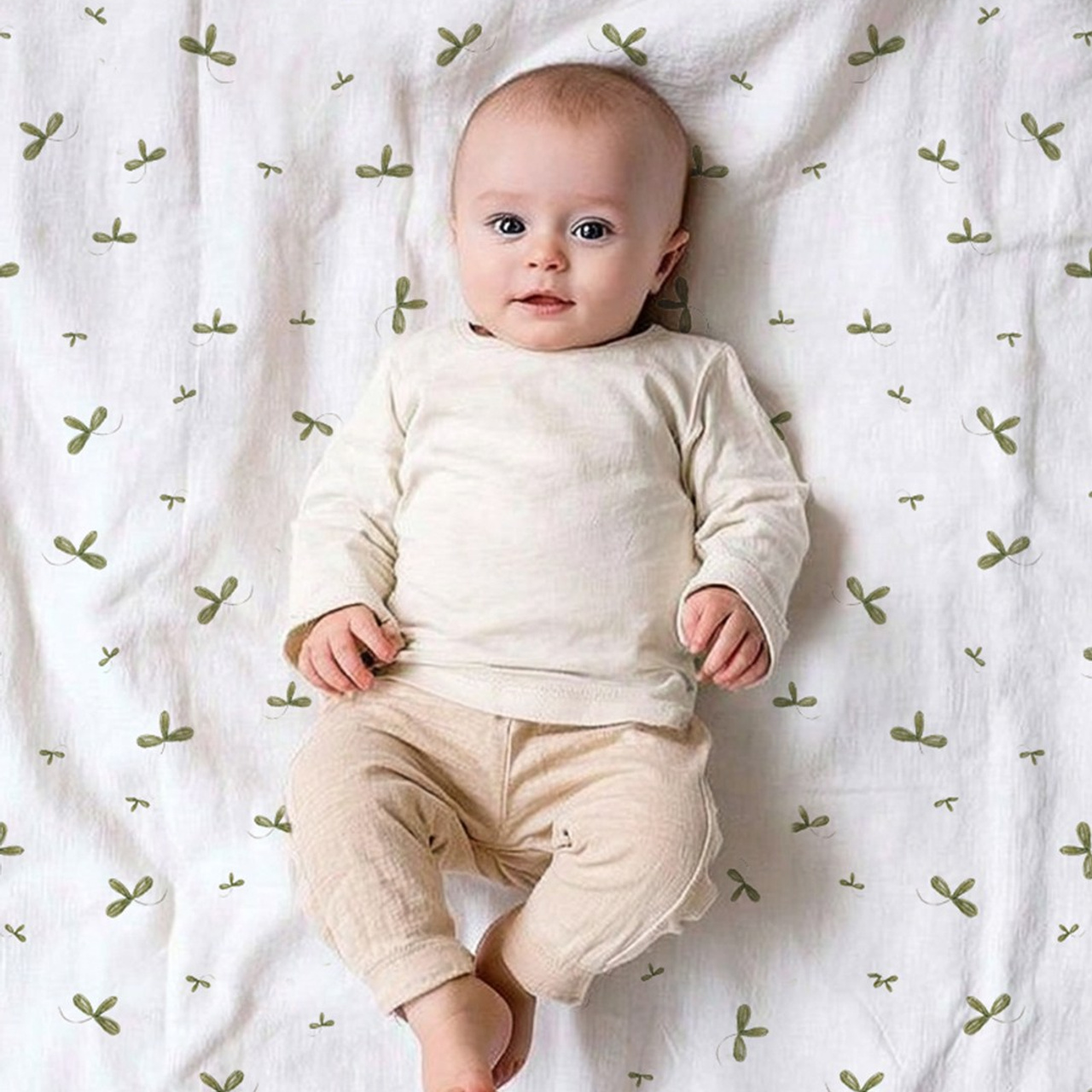 Принт «Листочки» супер-хлопок. 1 м ткани. Роспись стен и декор в детских комнатах Москва и Подмосковье