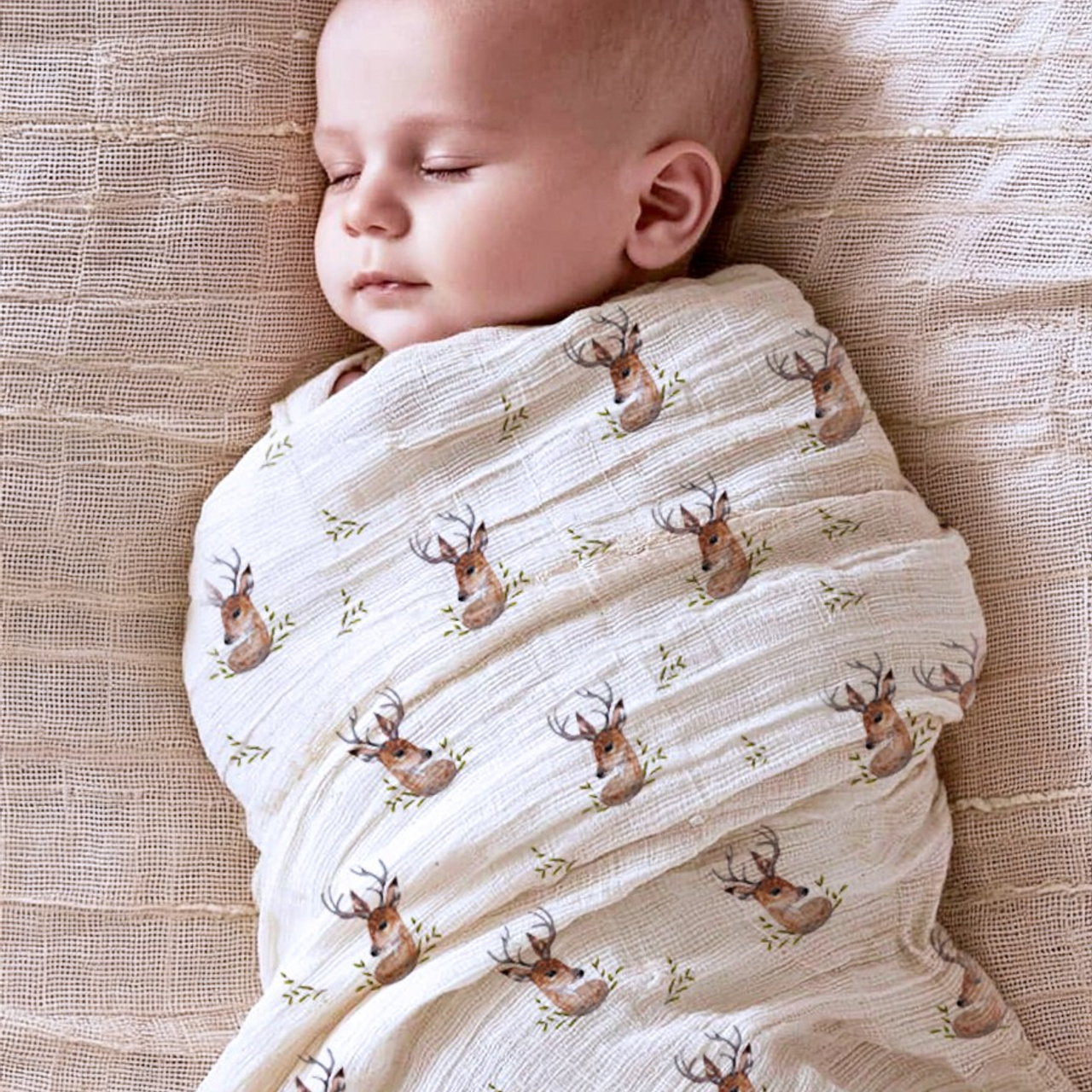 Принт «Олень» муслин. 1 м ткани. Роспись стен и декор в детских комнатах Москва и Подмосковье