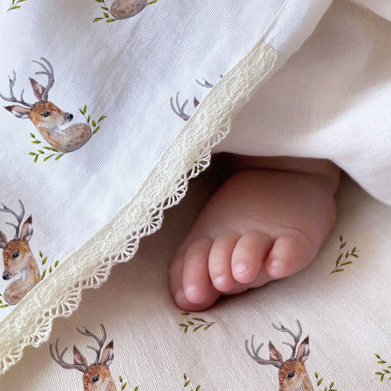 Принт «Олень» супер-хлопок. 1 м ткани. Роспись стен и декор в детских комнатах Москва и Подмосковье