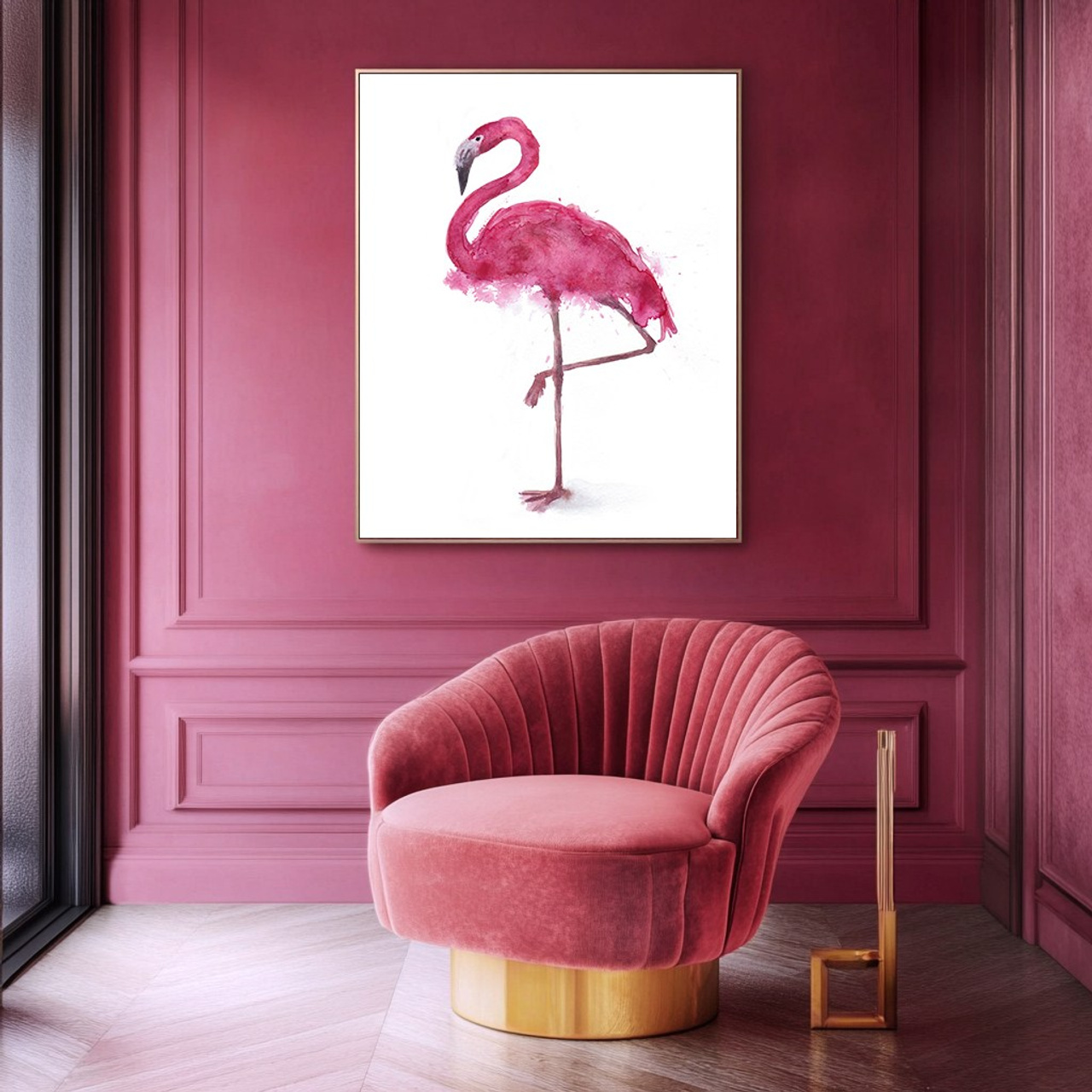 Принты «Розовый фламинго» — набор 3 шт. Роспись стен и декор в детских комнатах Москва и Подмосковье