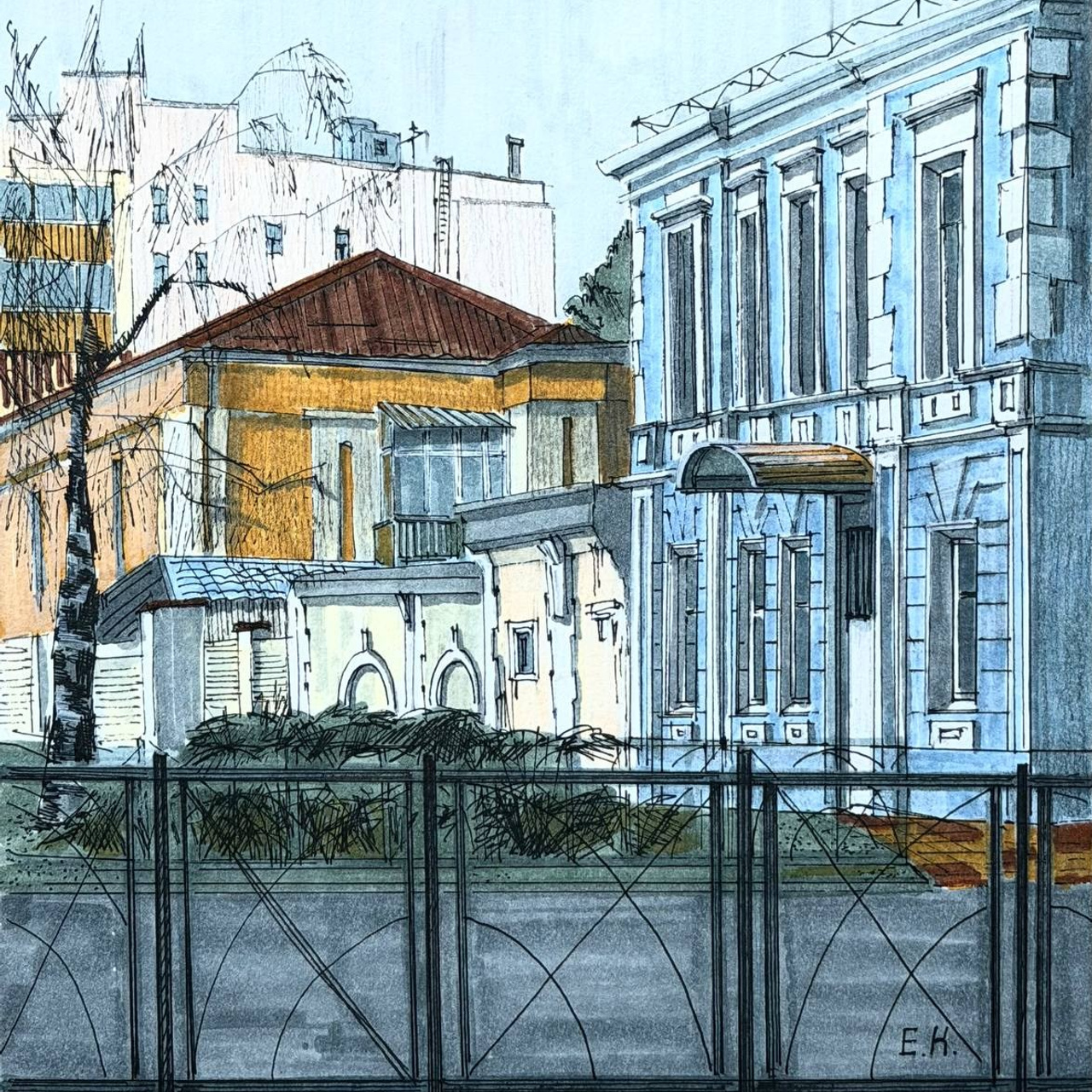Авторская графика «ул. Мира». ЕЛЬЧАНИНОВА.АРТ Художник Ксения Ельчанинова. Современное искусство