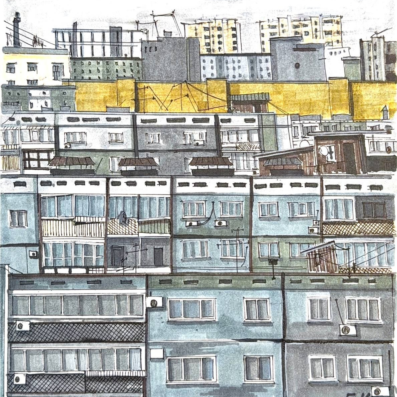 Авторская графика «Панельки». ЕЛЬЧАНИНОВА.АРТ Художник Ксения Ельчанинова. Современное искусство