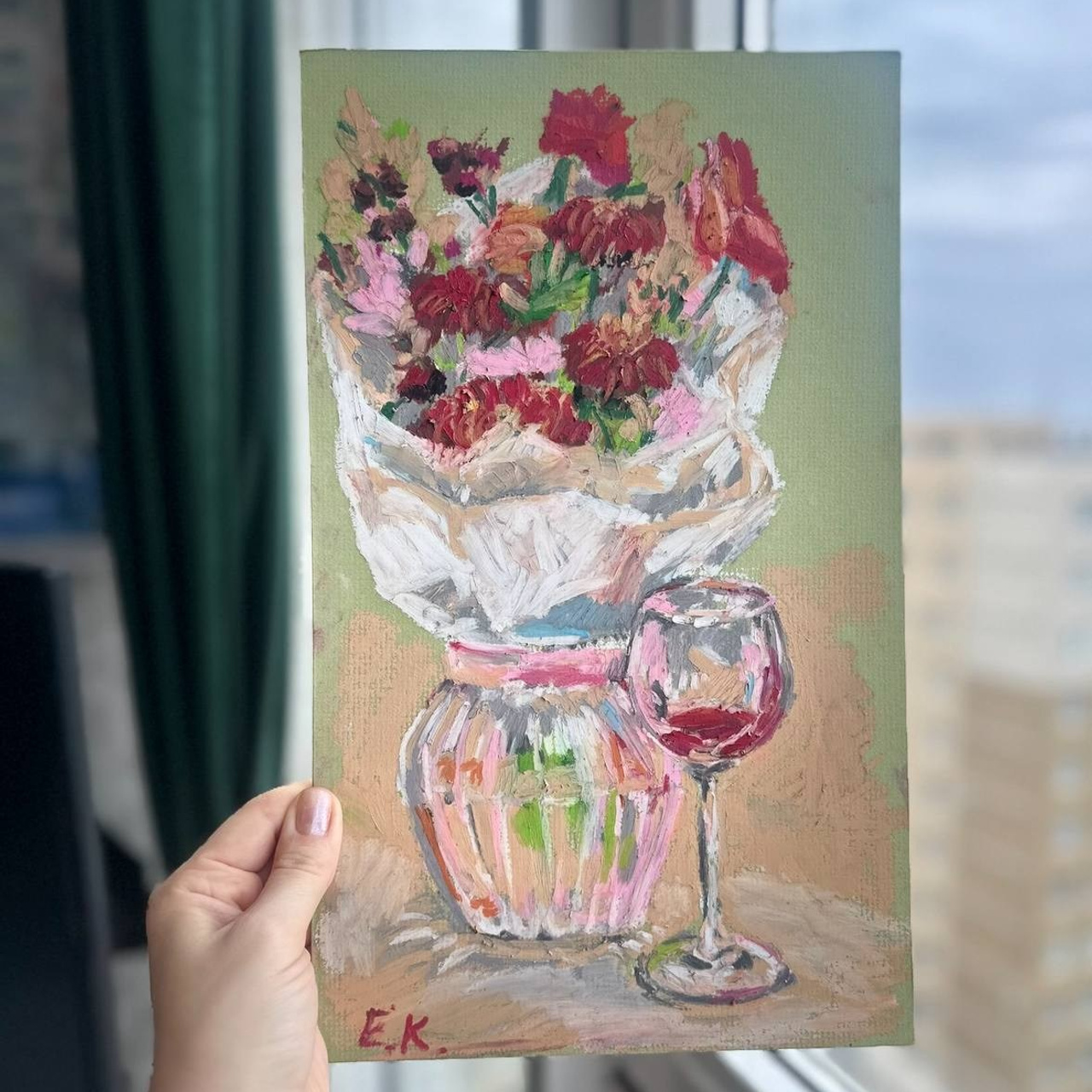 Авторская картина «Осенний букет». ELCHANINOVA.ART Художник Ксения Ельчанинова. Современное искусство