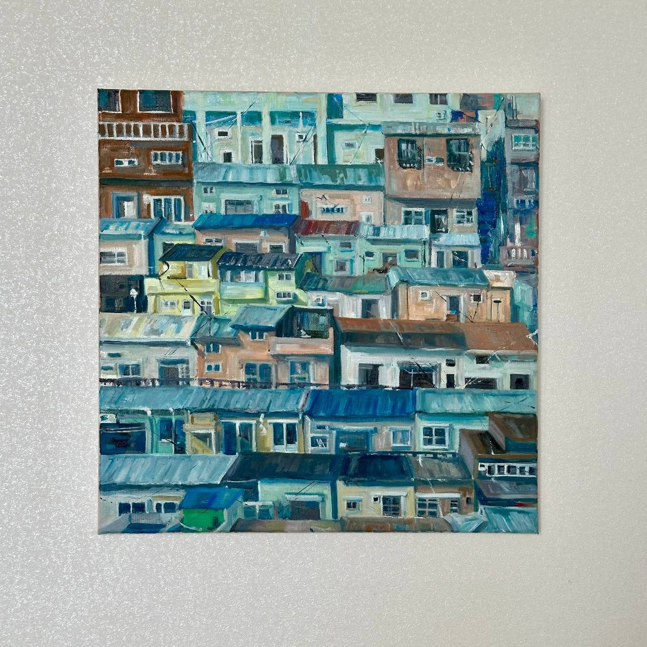 Авторская картина «Вид на деревню Камчхон». ELCHANINOVA.ART Художник Ксения Ельчанинова. Современное искусство