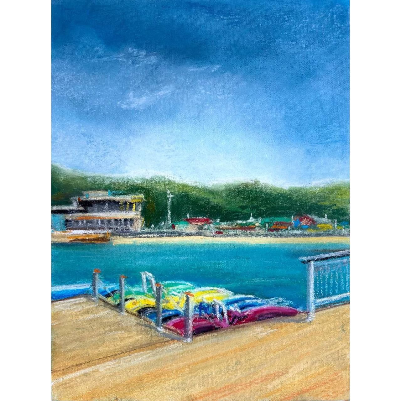 Авторская картина «Комсомольский пруд». ELCHANINOVA.ART Художник Ксения Ельчанинова. Современное искусство