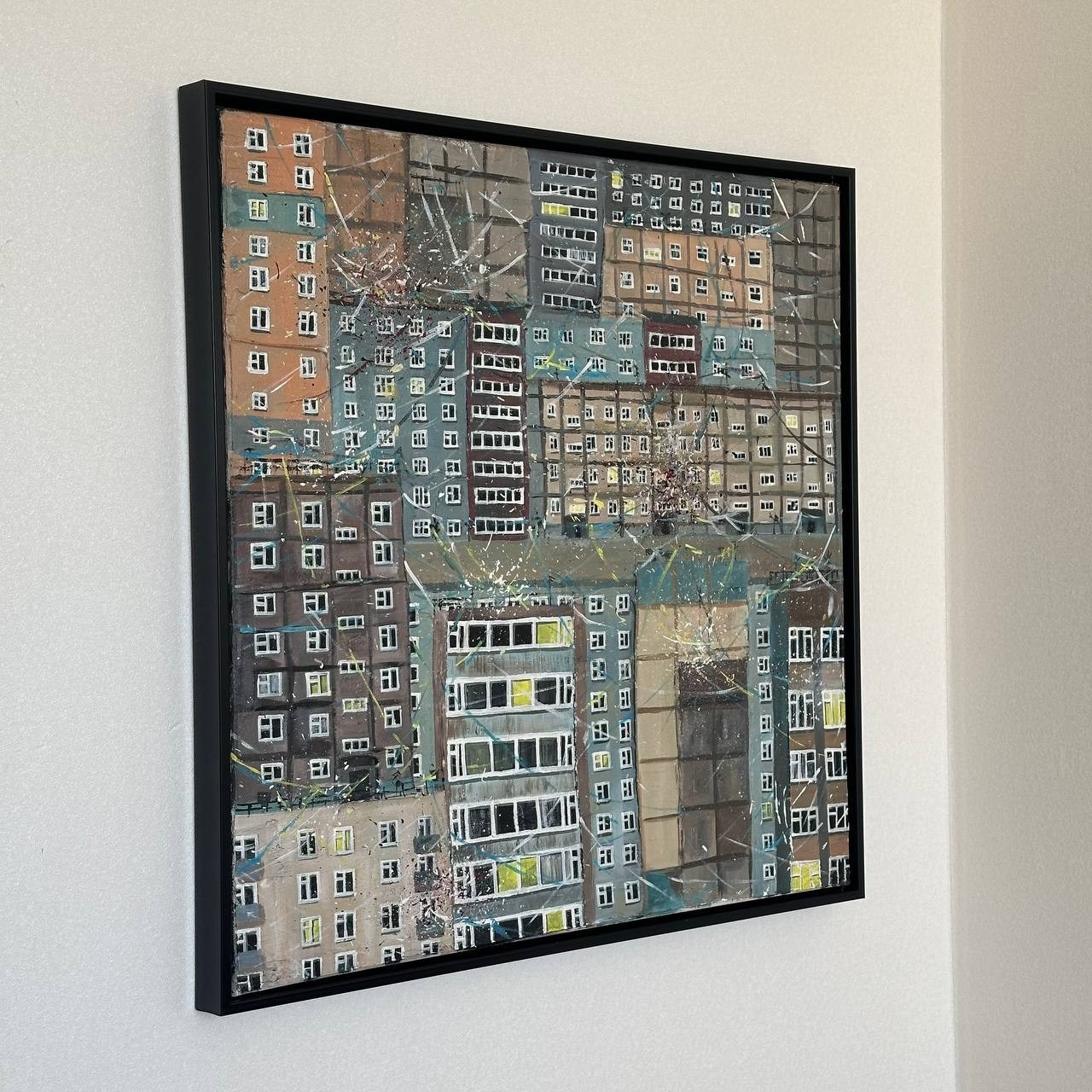 Авторская картина «Салют в окнах». ELCHANINOVA.ART Художник Ксения Ельчанинова. Современное искусство