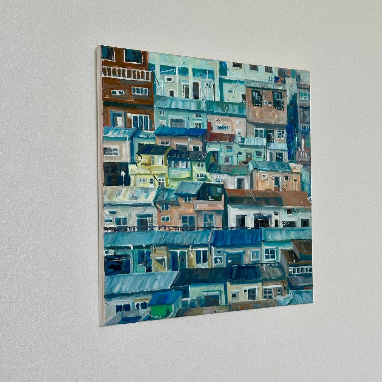 Авторская картина «Вид на деревню Камчхон». ELCHANINOVA.ART Художник Ксения Ельчанинова. Современное искусство