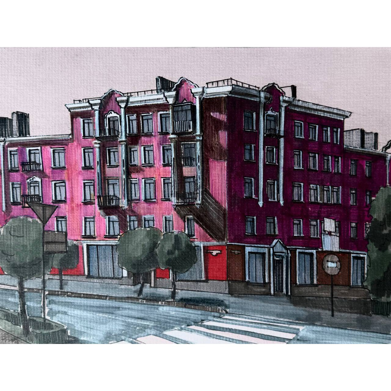 Авторская графика «ул. Артема». ЕЛЬЧАНИНОВА.АРТ Художник Ксения Ельчанинова. Современное искусство