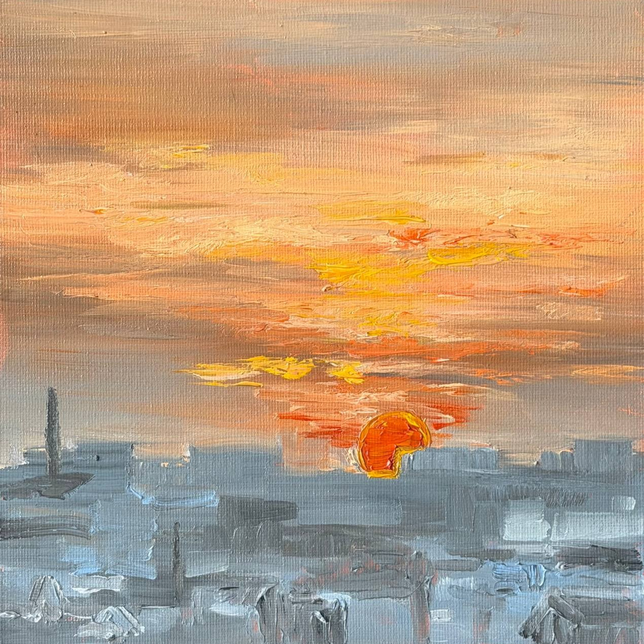 Авторский этюд «Закат». ЕЛЬЧАНИНОВА.АРТ Художник Ксения Ельчанинова. Современное искусство