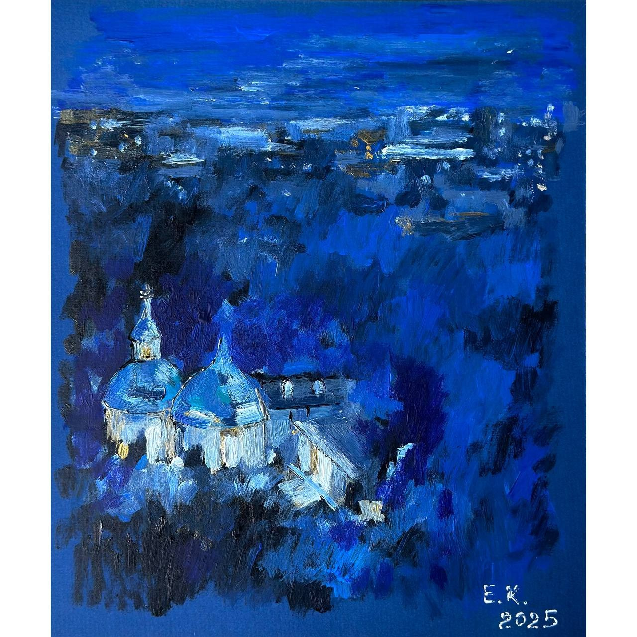 Авторская картина «Ночной город». ELCHANINOVA.ART Художник Ксения Ельчанинова. Современное искусство