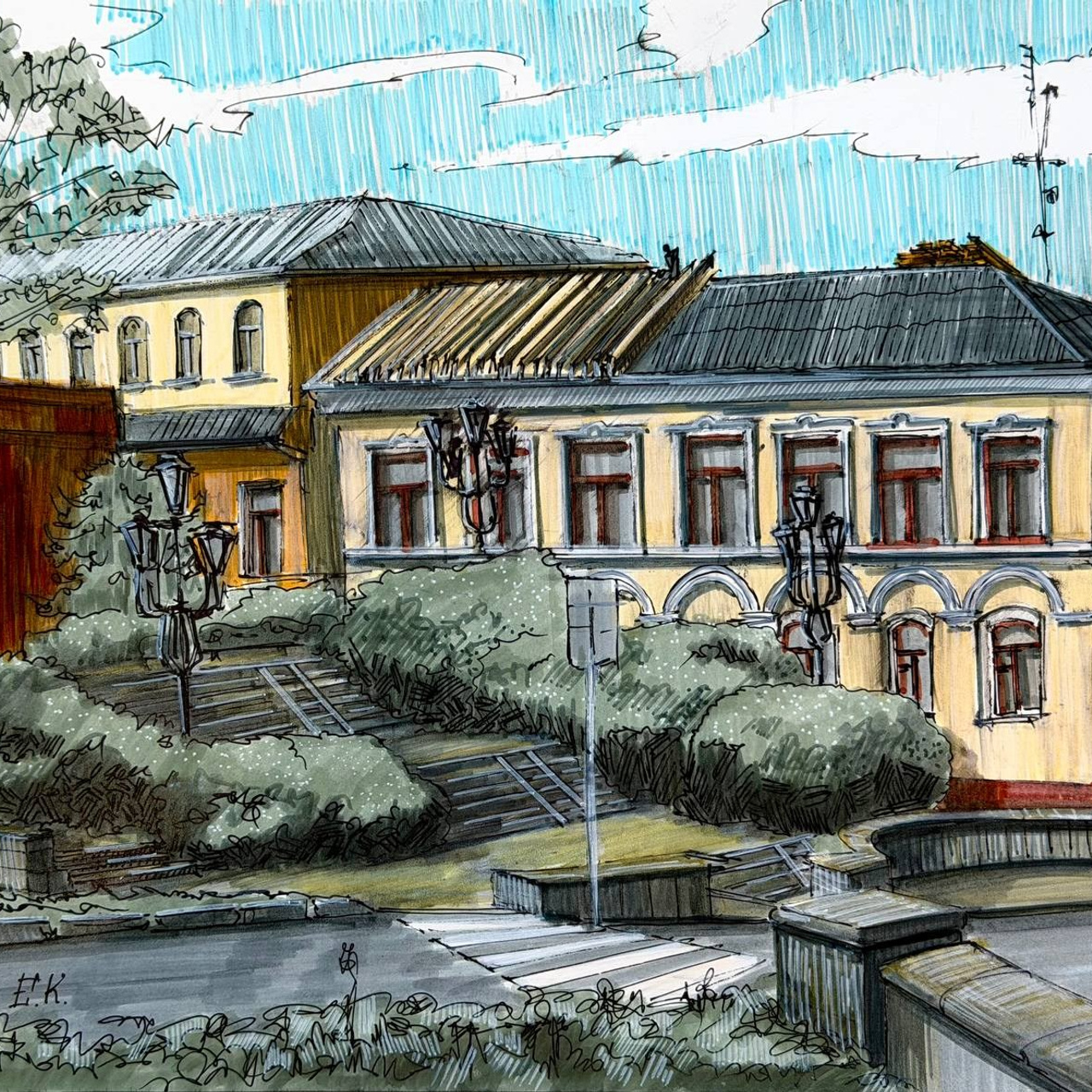 Авторская графика «пр. Карла Маркса»
