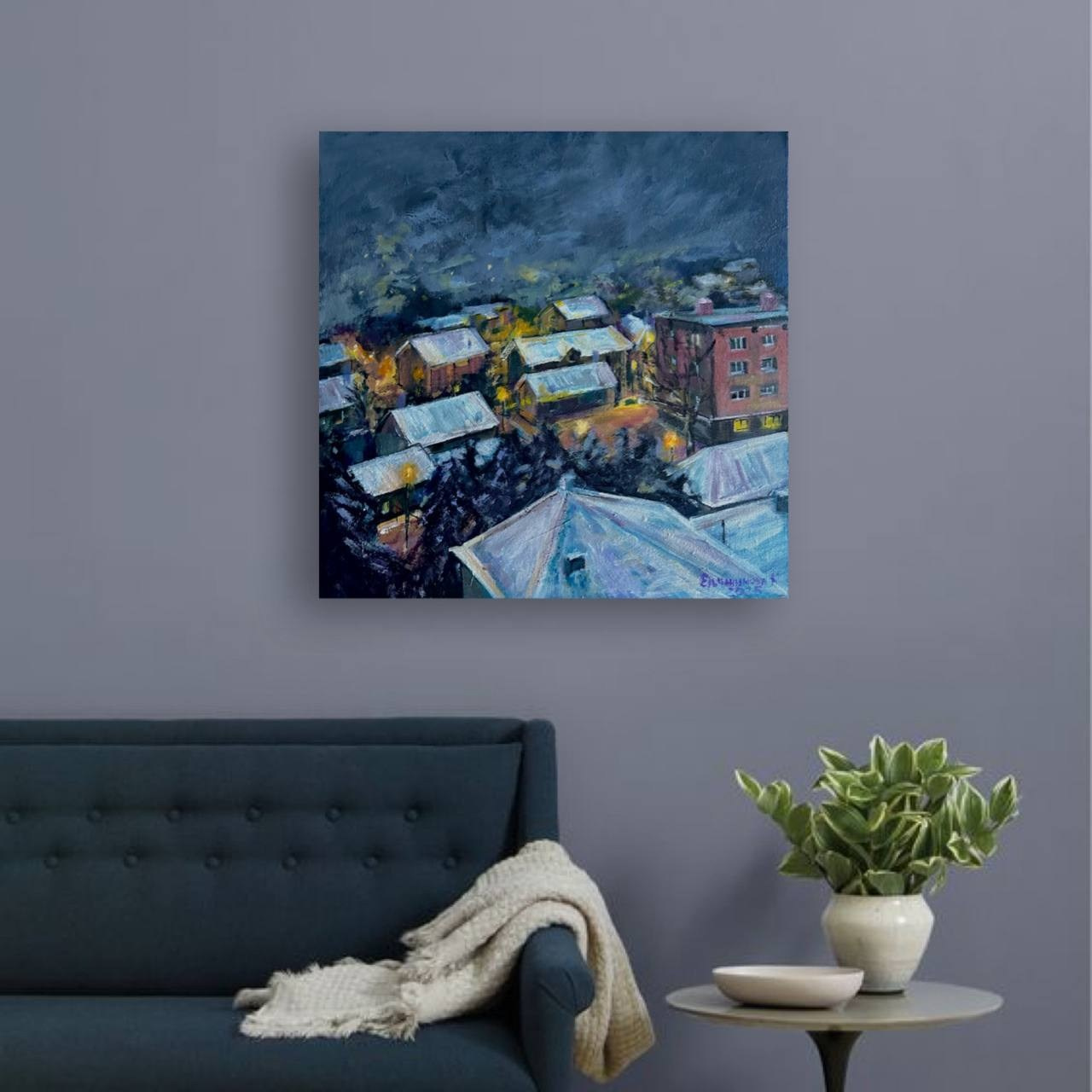 Авторская картина «Вечер». ELCHANINOVA.ART Художник Ксения Ельчанинова. Современное искусство