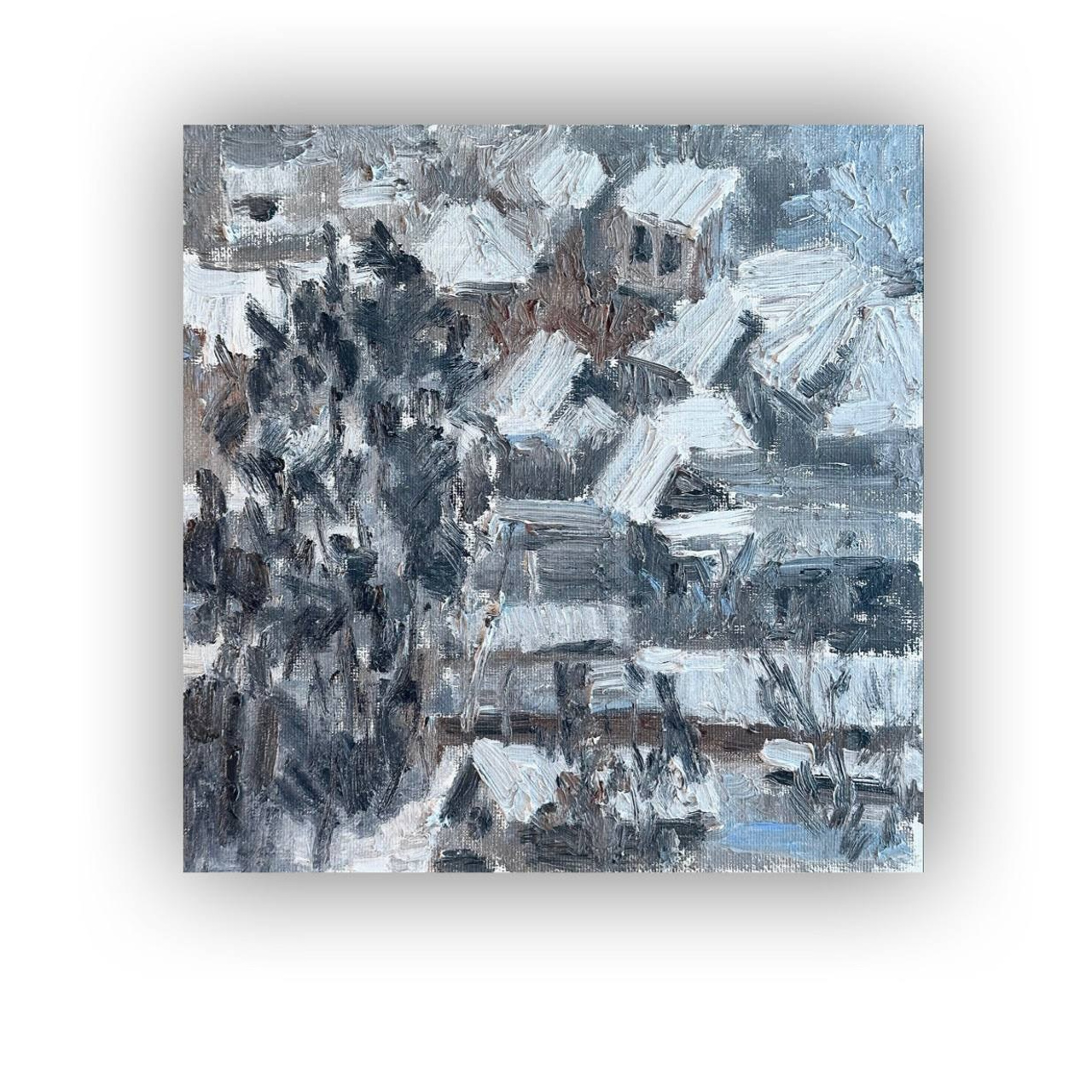 Авторская картина «Первый снег». ELCHANINOVA.ART Художник Ксения Ельчанинова. Современное искусство