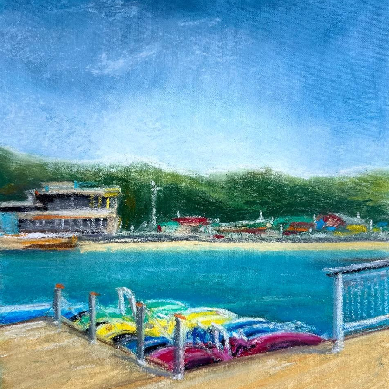 Авторская картина «Комсомольский пруд». ELCHANINOVA.ART Художник Ксения Ельчанинова. Современное искусство