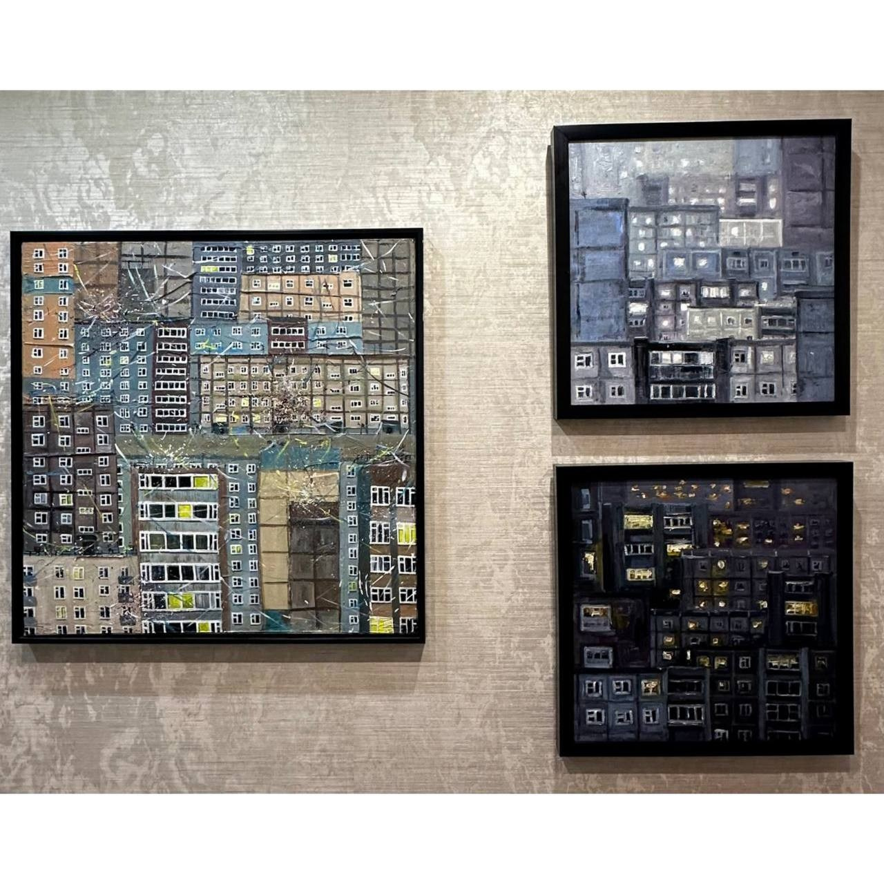 Авторская картина «Салют в окнах». ELCHANINOVA.ART Художник Ксения Ельчанинова. Современное искусство