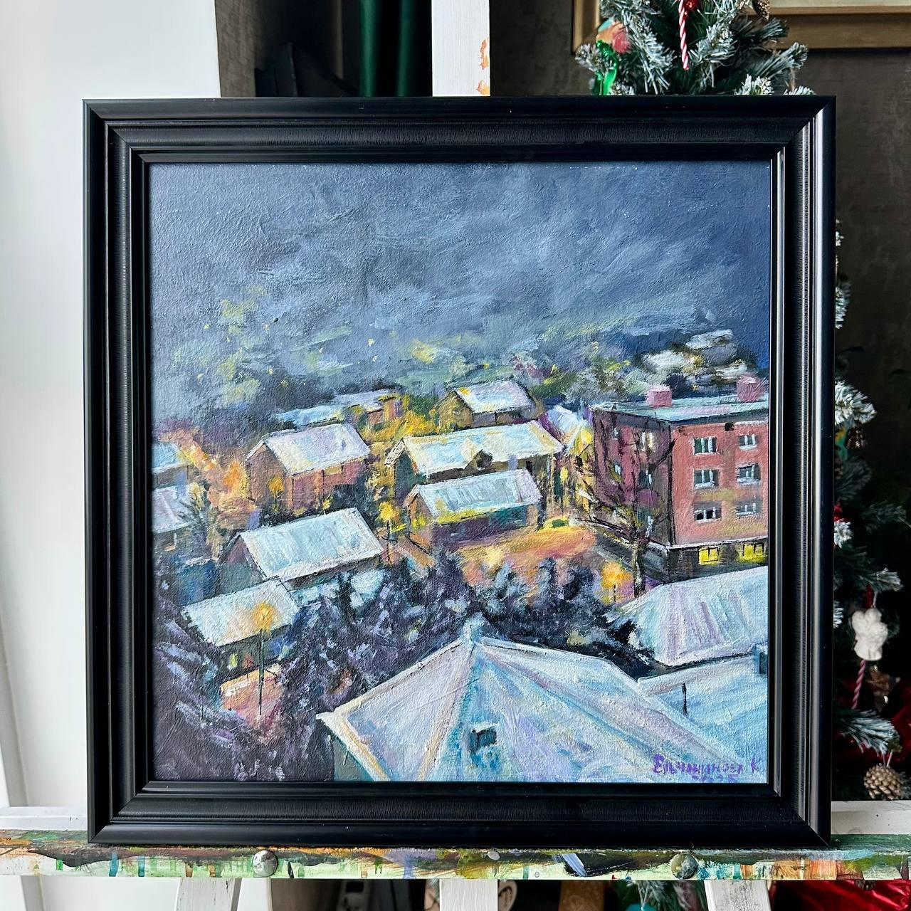 Авторская картина «Вечер». ELCHANINOVA.ART Художник Ксения Ельчанинова. Современное искусство