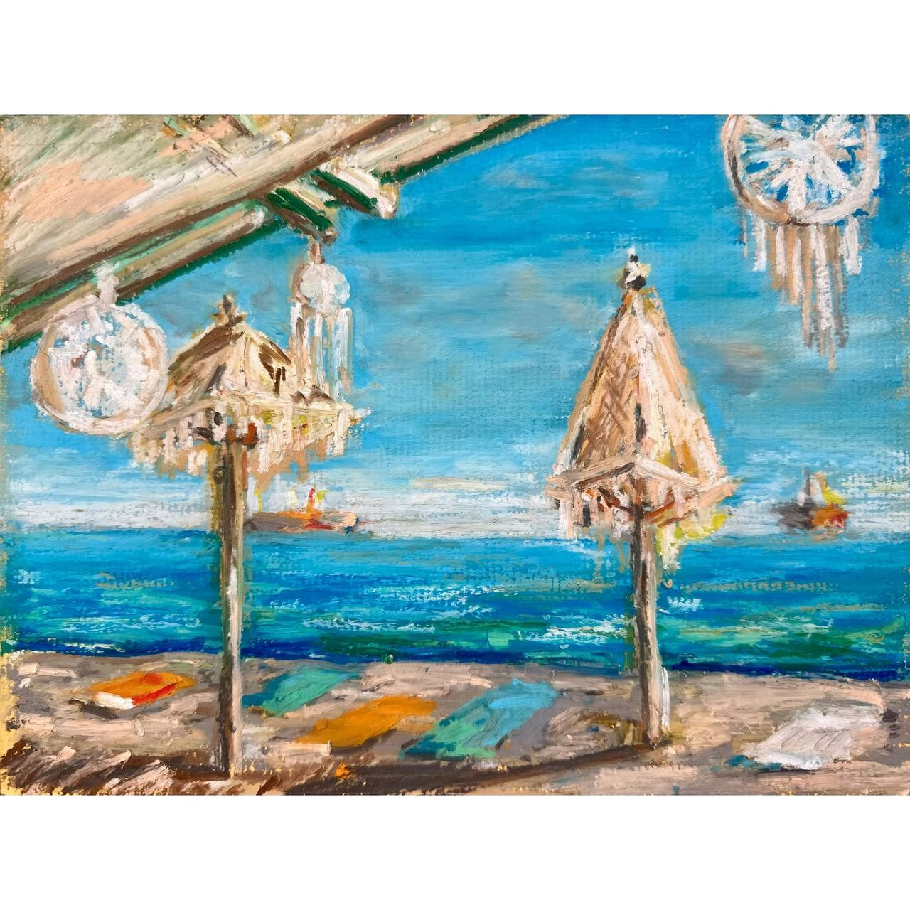 Авторская картина «Пляж. Вечер.». ELCHANINOVA.ART Художник Ксения Ельчанинова. Современное искусство