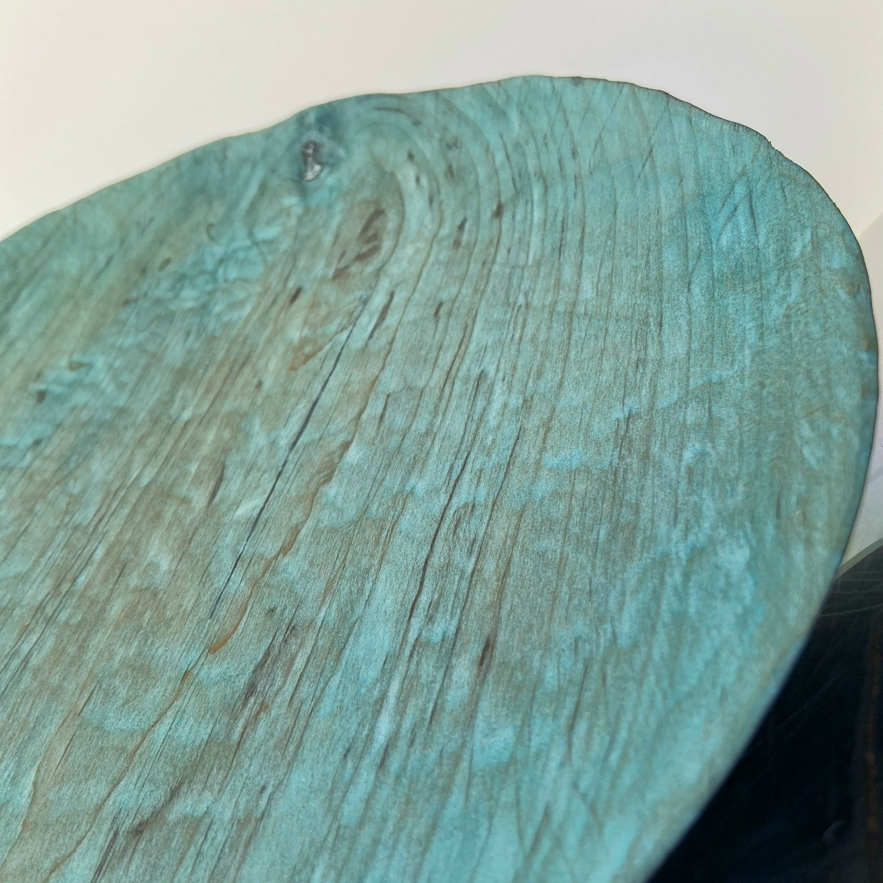 Тарелка из дерева «небесная синева». Арт-объекты для стен. Авторские картины, панно, часы и портреты по фото