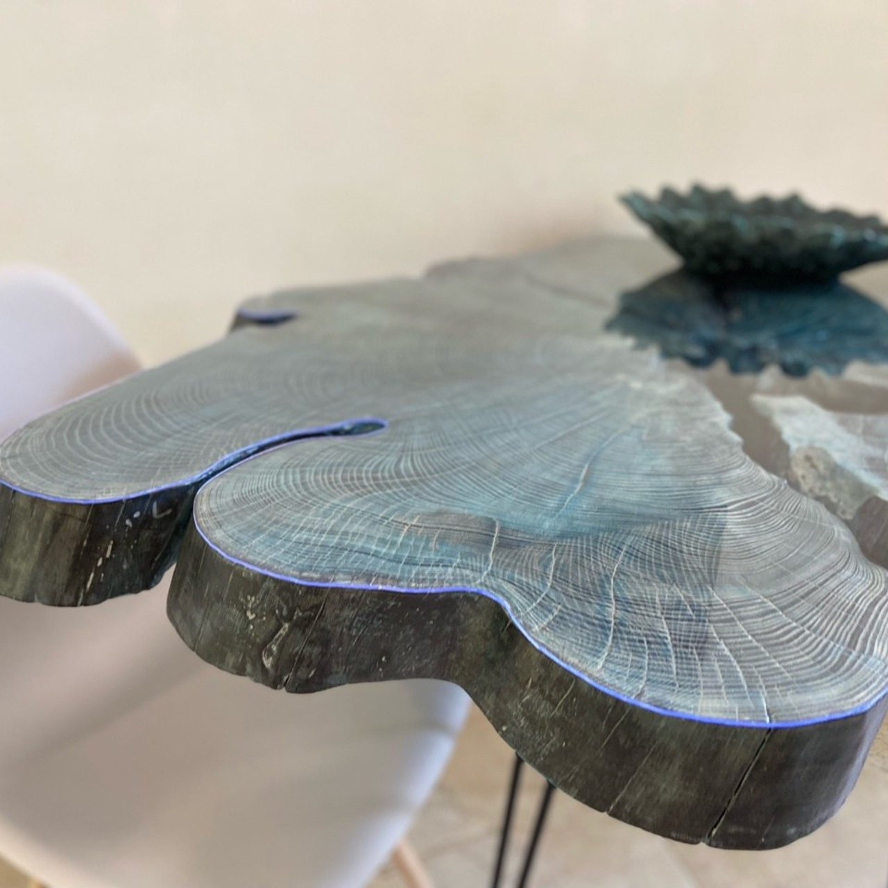 Table made of wood «Sea depth». Art objects for walls. Author’s paintings, panels, clocks and portraits by photo