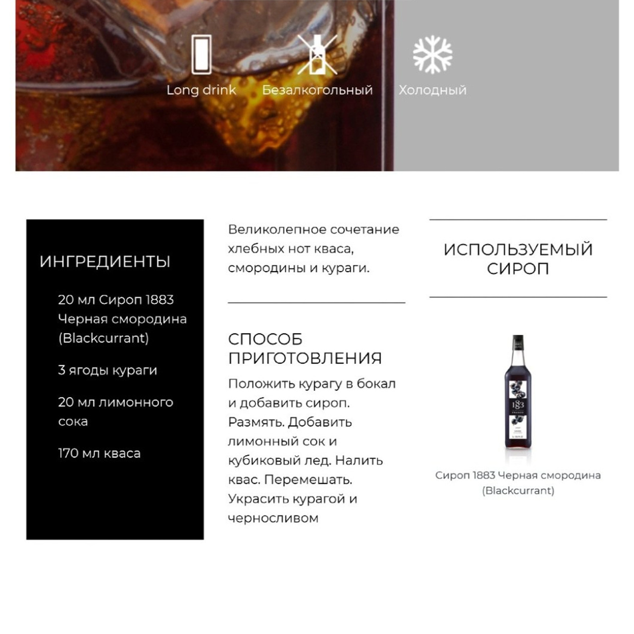 Сироп 1883 Черная смородина