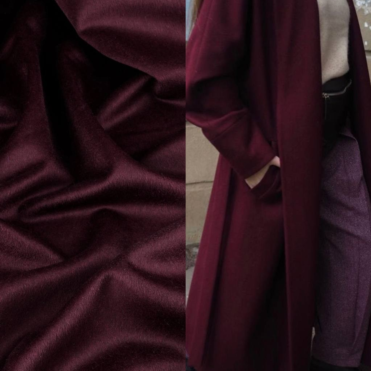 КАШЕМИР - TOP119 - ШИРИНА 1,50 - БОРДО - 3,15