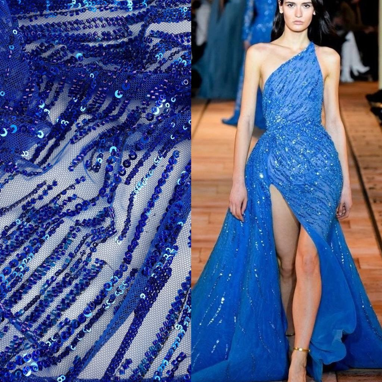 ELIE SAAB - LEBANON - TS383 - ШИРИНА 1,5 - СИНИЙ - 3,4