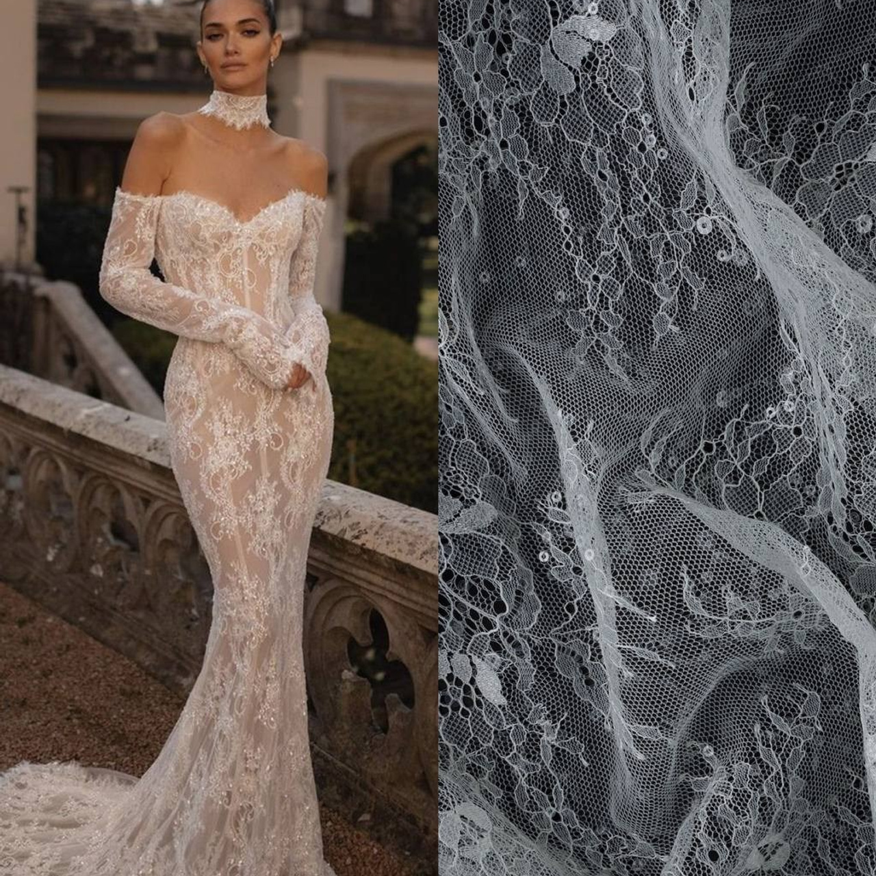 VALENTINO-КРУЖЕВО ШАНТИЛЬИ-TPRES346-5000. Anoli Couture — Премиум Ателье