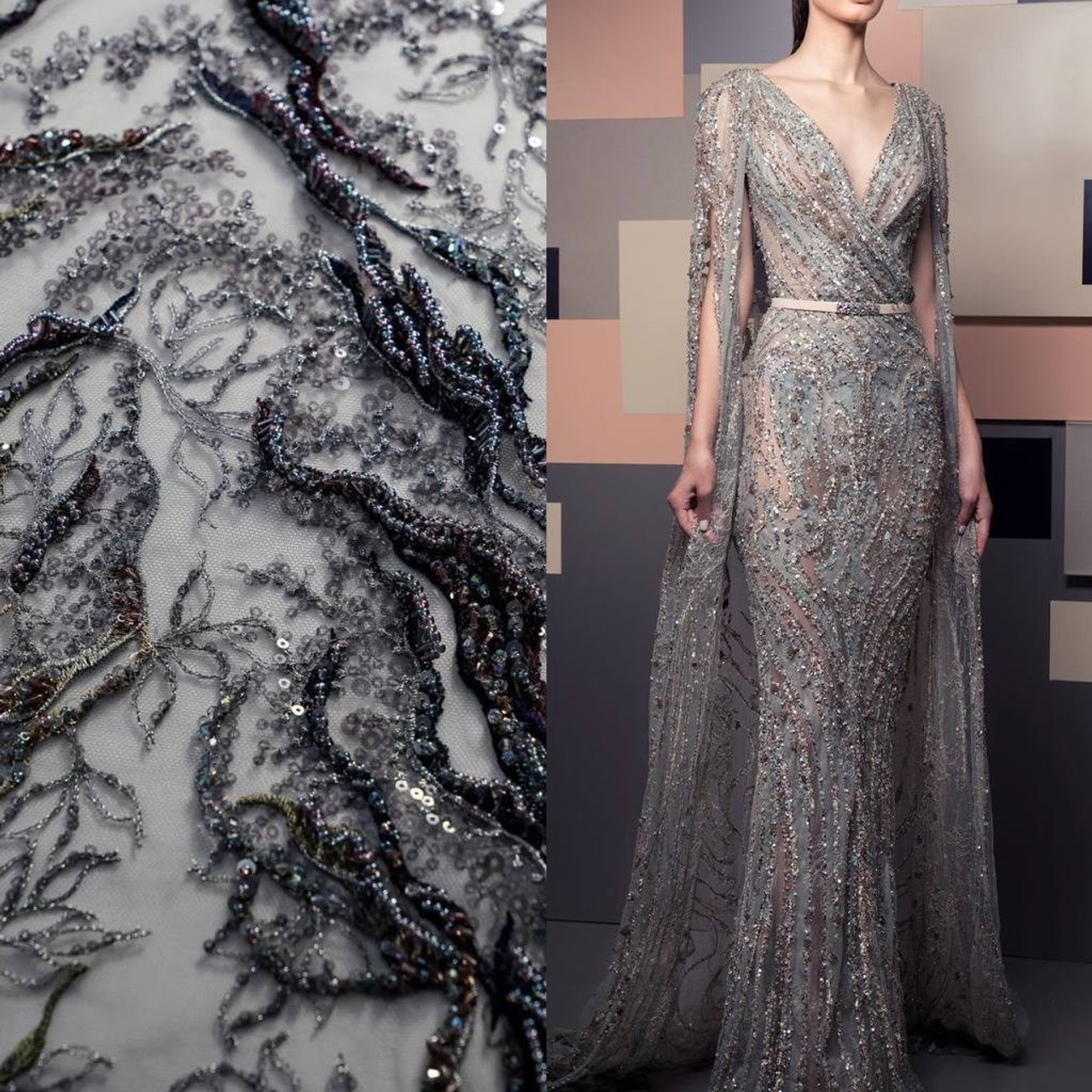 ZUHAIR MURAD - LEBANON -  ШИРИНА 1,40 - КРУЖЕВО 3D - 6