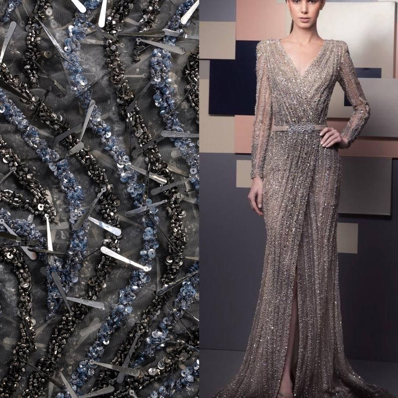 ZUHAIR MURAD - LEBANON - ТК225 - ШИРИНА 1,5 - СЕРО/ГОЛУБОЙ - 2,5