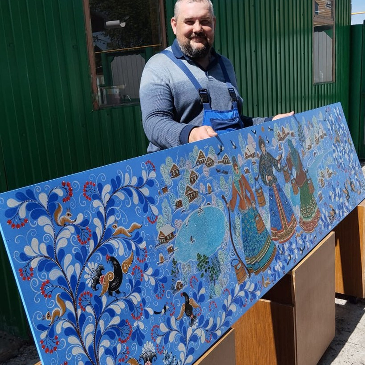 Тройное панно для Ростелеком. Сувениры и подарки с Ордынской росписью | Новосибирск