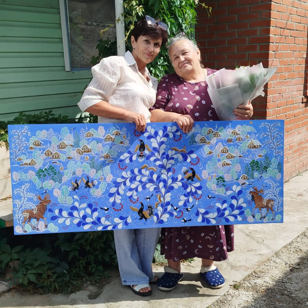 Тройное панно для Ростелеком. Сувениры и подарки с Ордынской росписью | Новосибирск