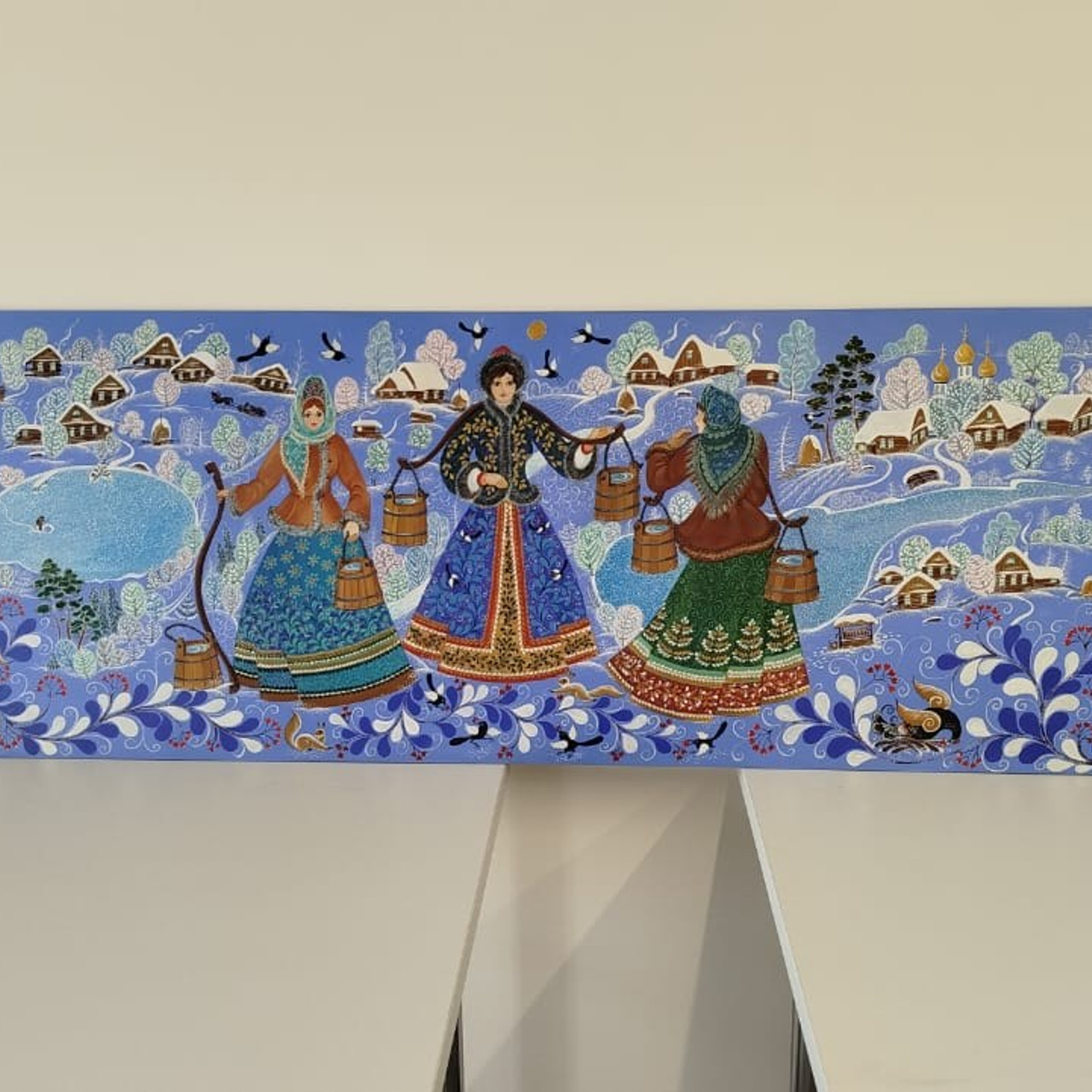 Тройное панно для Ростелеком. Сувениры и подарки с Ордынской росписью | Новосибирск