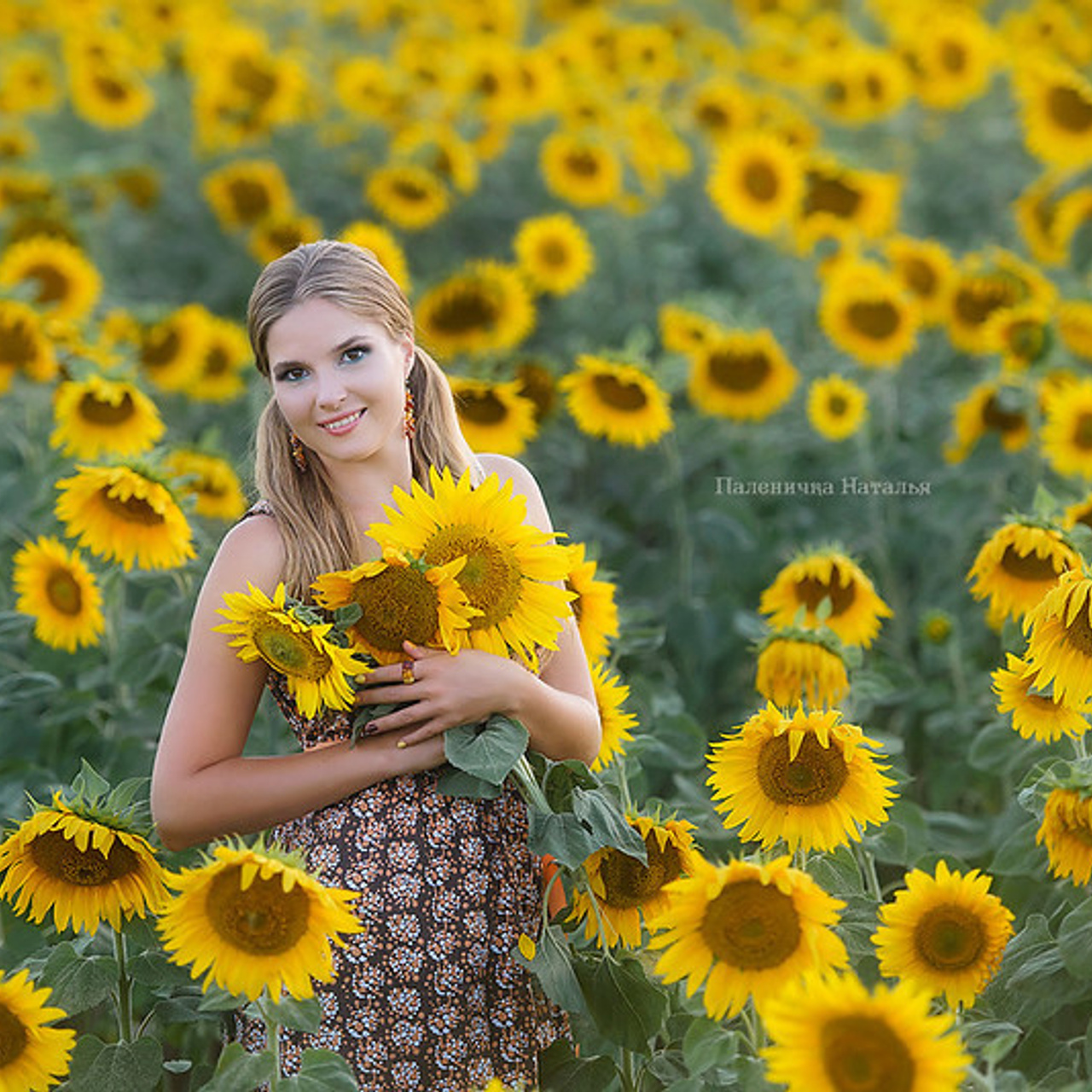 Фотосессия в подсолнухах в Крыму