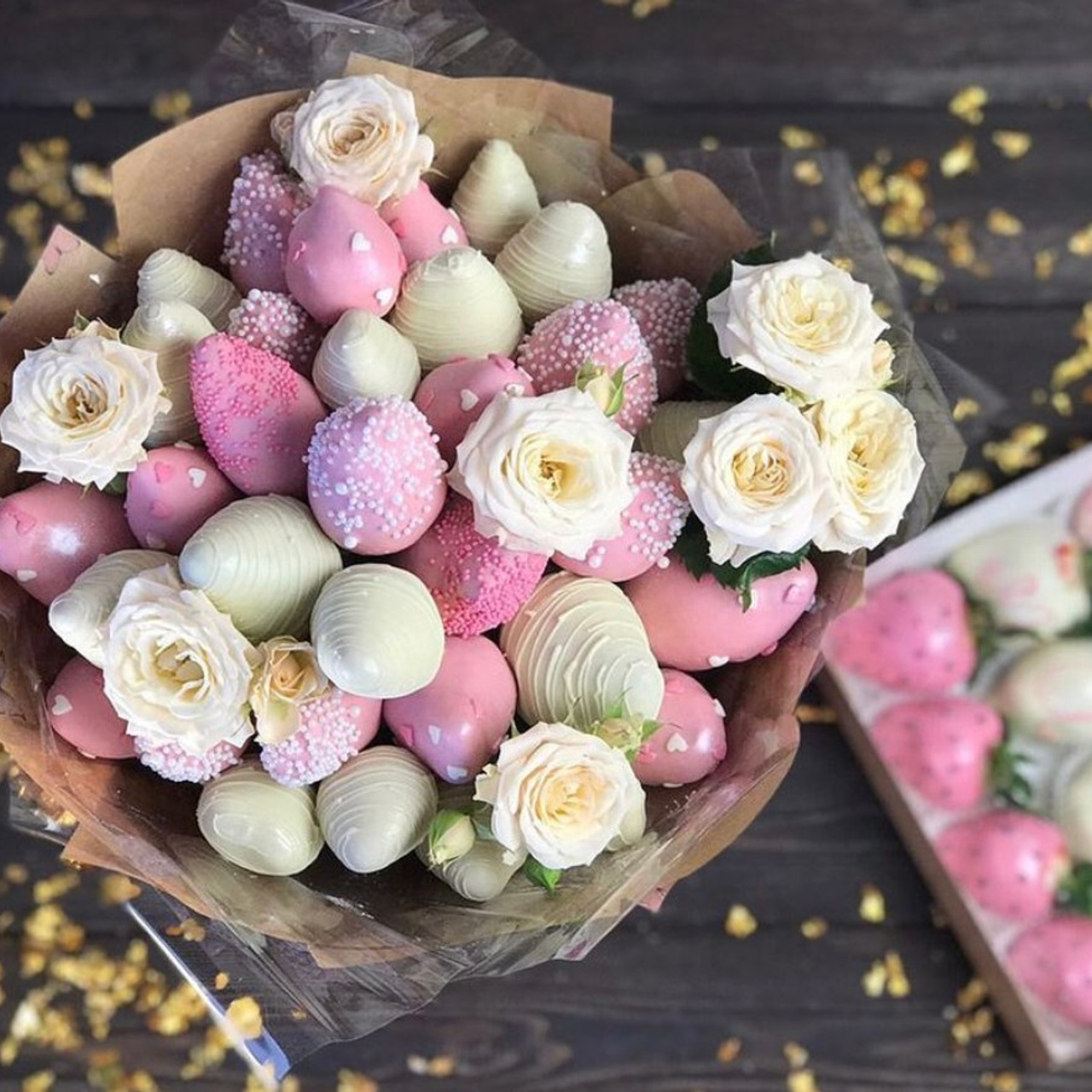 Букет из клубники в шоколаде "Облако нежности". Клубника в шоколаде в Сургуте