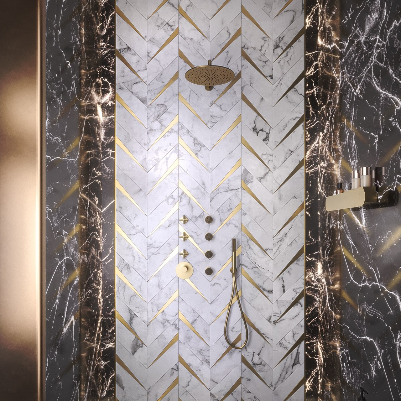 3D visualization of the master bathroom for TADstudio