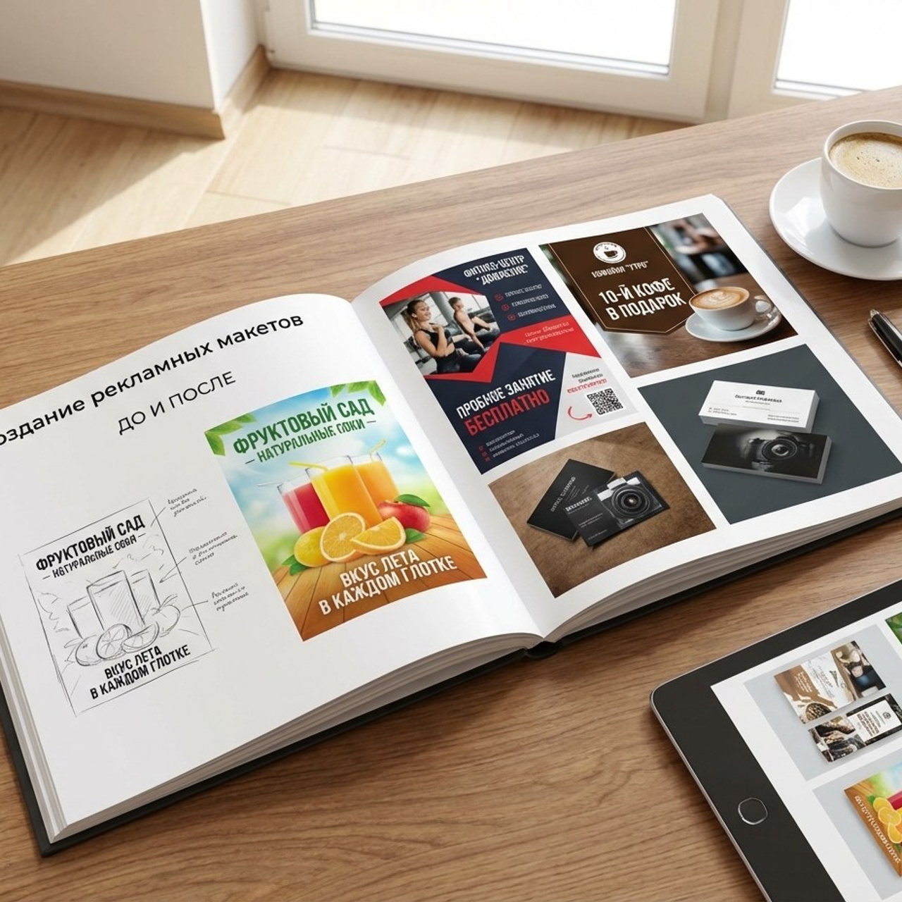 7.2 Создание рекламных макетов. Фото + нейро — студия «POP-UP»