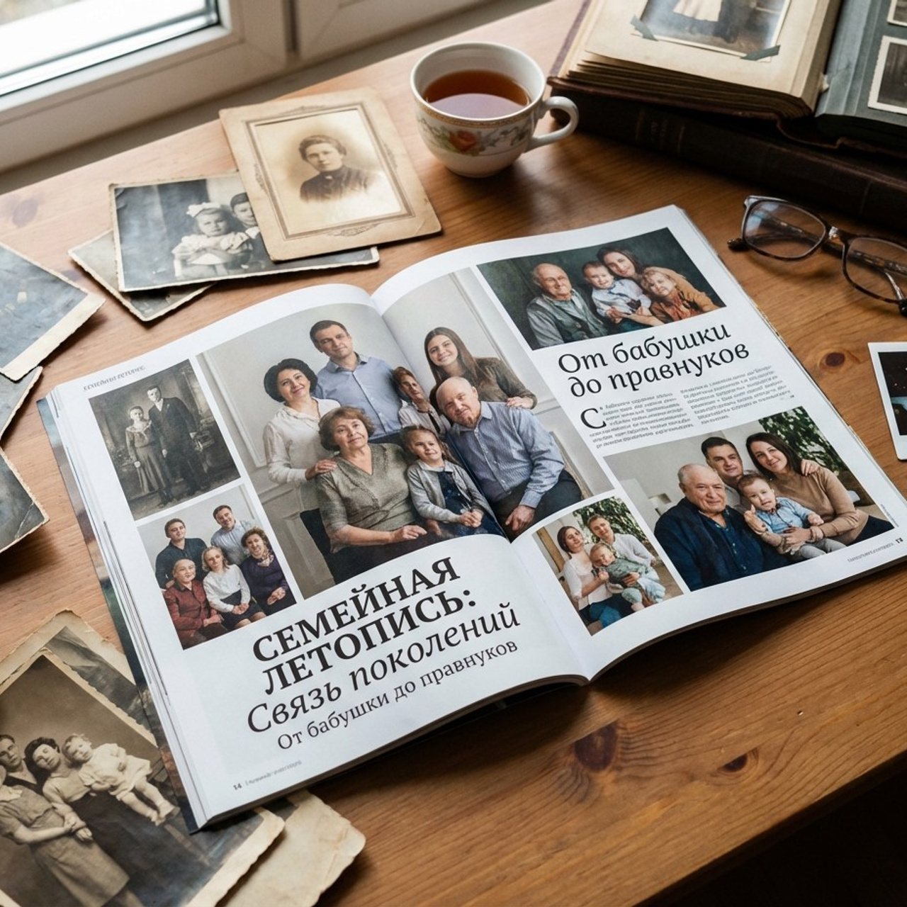 3.5 Книга / комикс / журнал «Семейная история». Фото + нейро — студия «POP-UP»