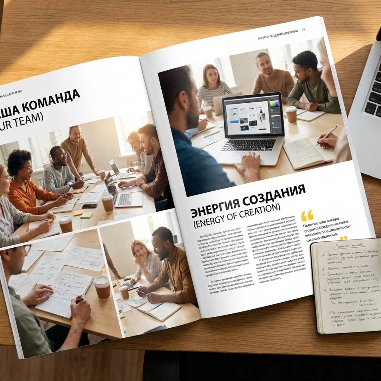 3.9 Книга / комикс / журнал о компании, коллективе. Фото + нейро — студия «POP-UP»