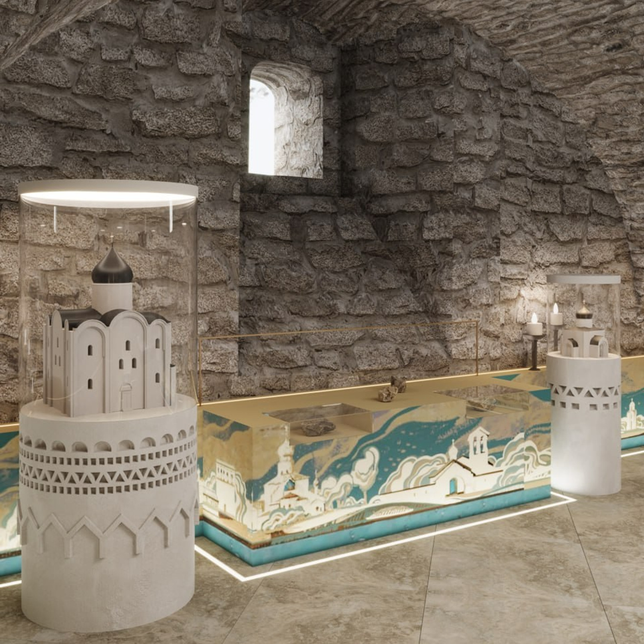 Эскиз керамического панно для оформления интерьера музея на территории Мирожского монастыря