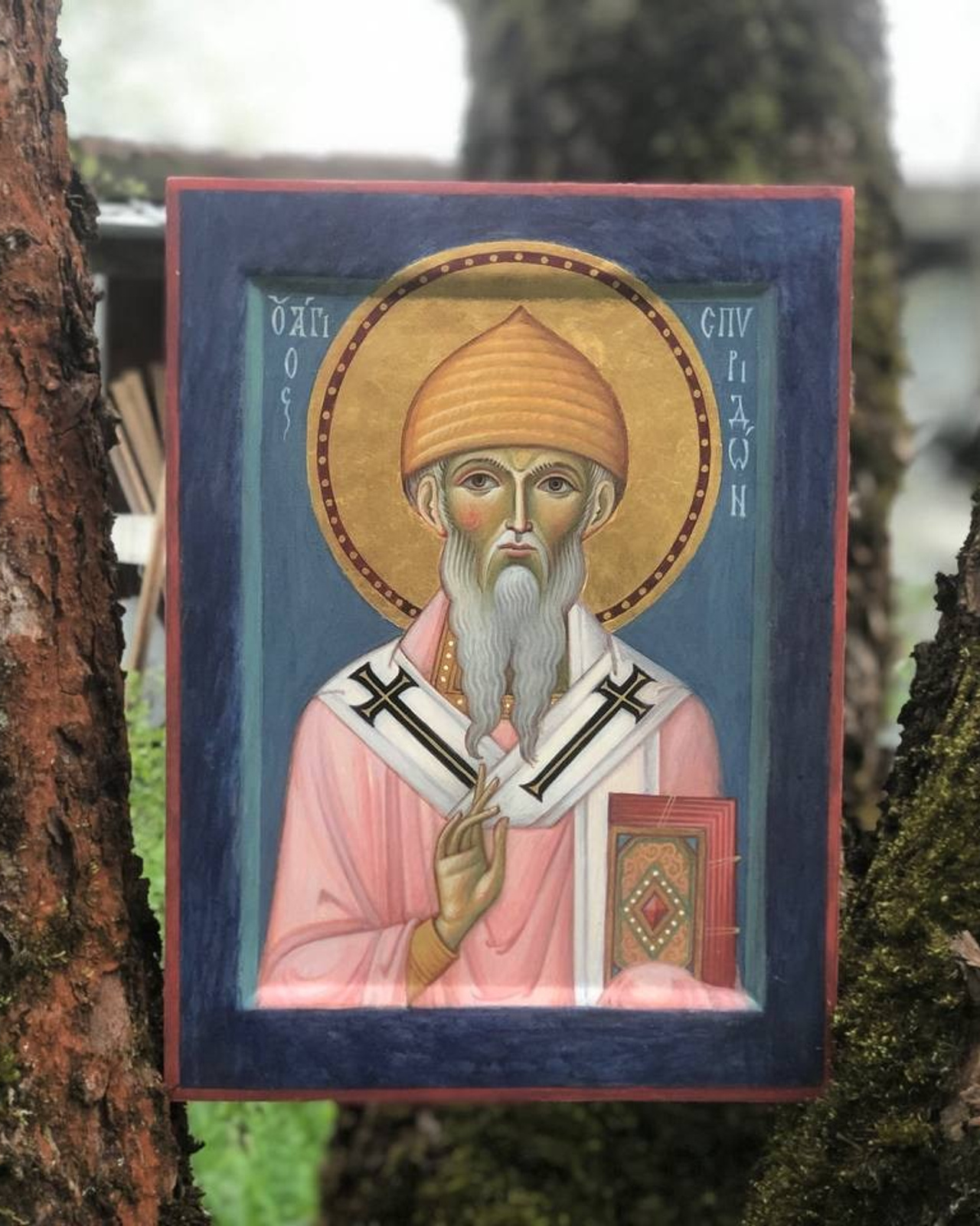 Икона святителя Спиридона Тримифунтского. Авт. С. Акотчик.