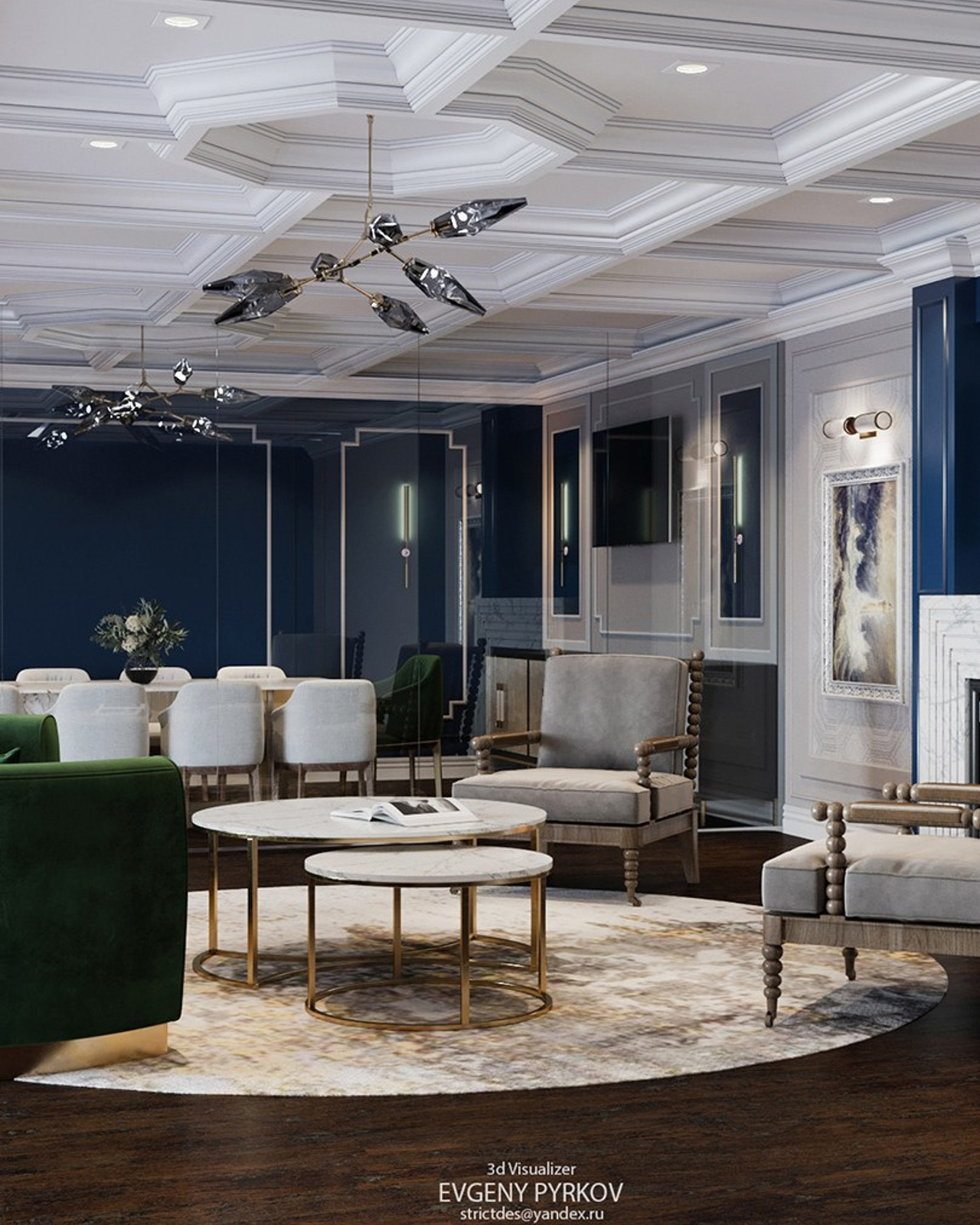 Зона отдыха и спортзал в частном клубе. США. Клиент Ravelin