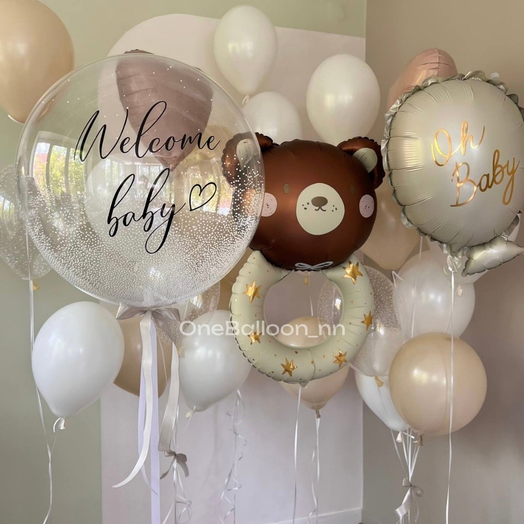 Шарики шары на выписку из роддома для мальчиков. One Balloon Воздушные и гелиевые шары Фотозоны Нижний Новгород