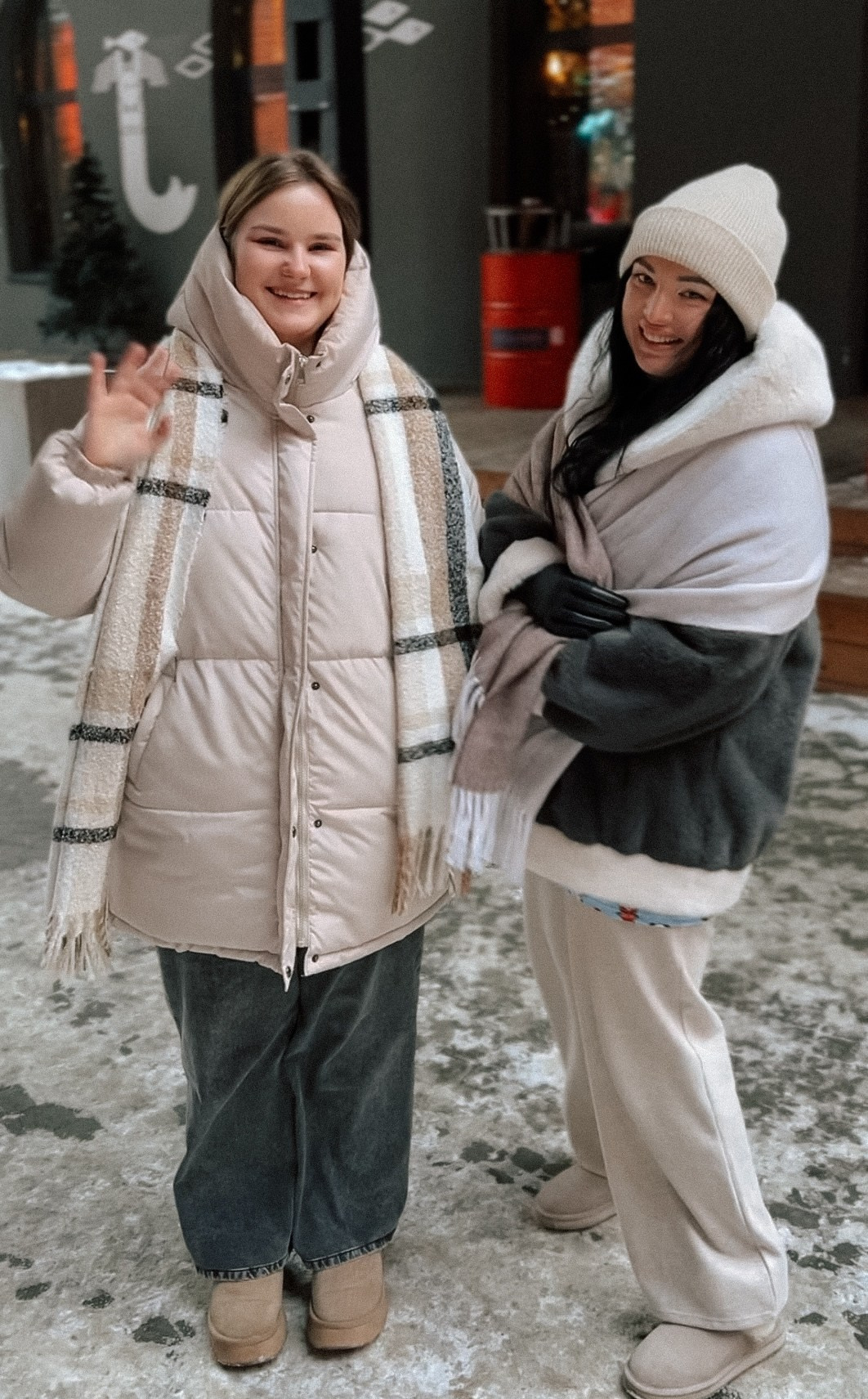 Фотосессия с еловыми ветками