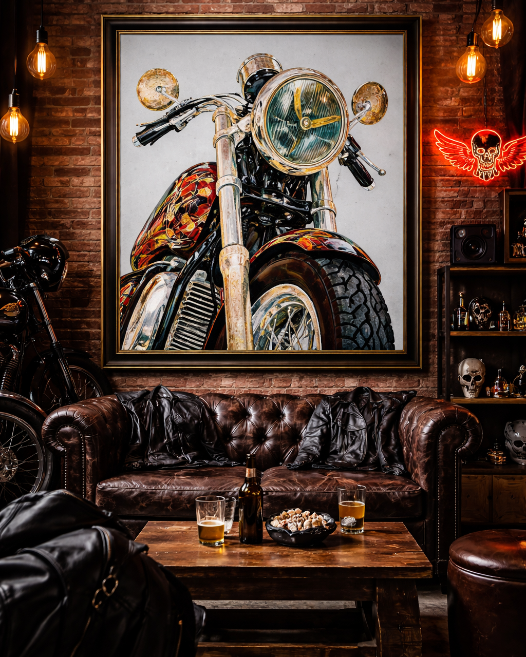 картина мотоцикл, картина для байкерского клуба, рокерский декор, картина для рок-бара, байкерский интерьер, картина байк, арт для мотоциклистов, интерьер для клуба, лофт декор, мужской интерьер, wall art motorcycle.