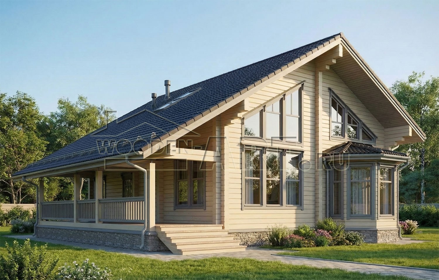 «Истра» 255 кв. м. Проекты деревянных домов. Архитектор Ольга Мальцева