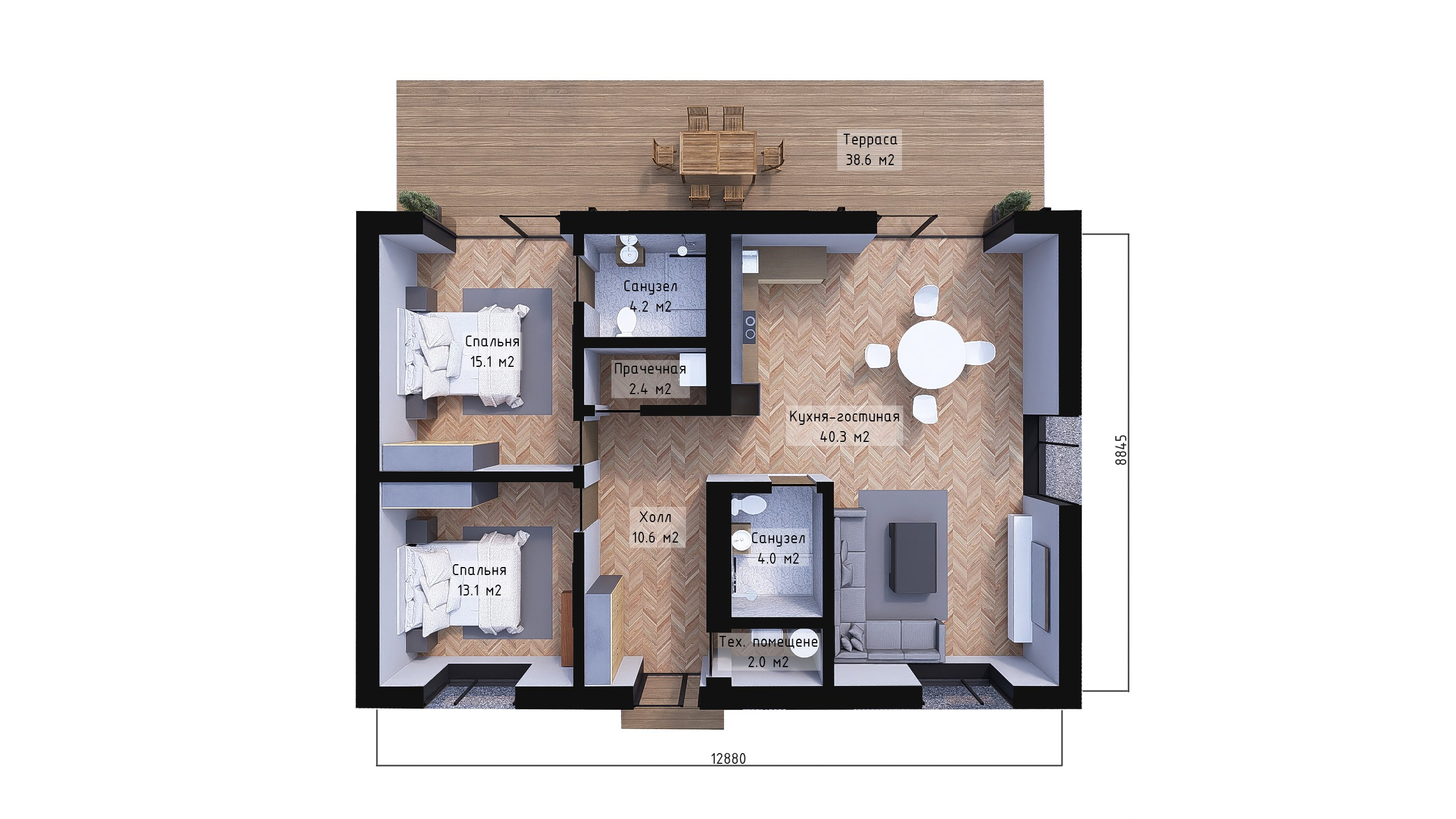 Планировка: домокомплект "КомбиДом 105".