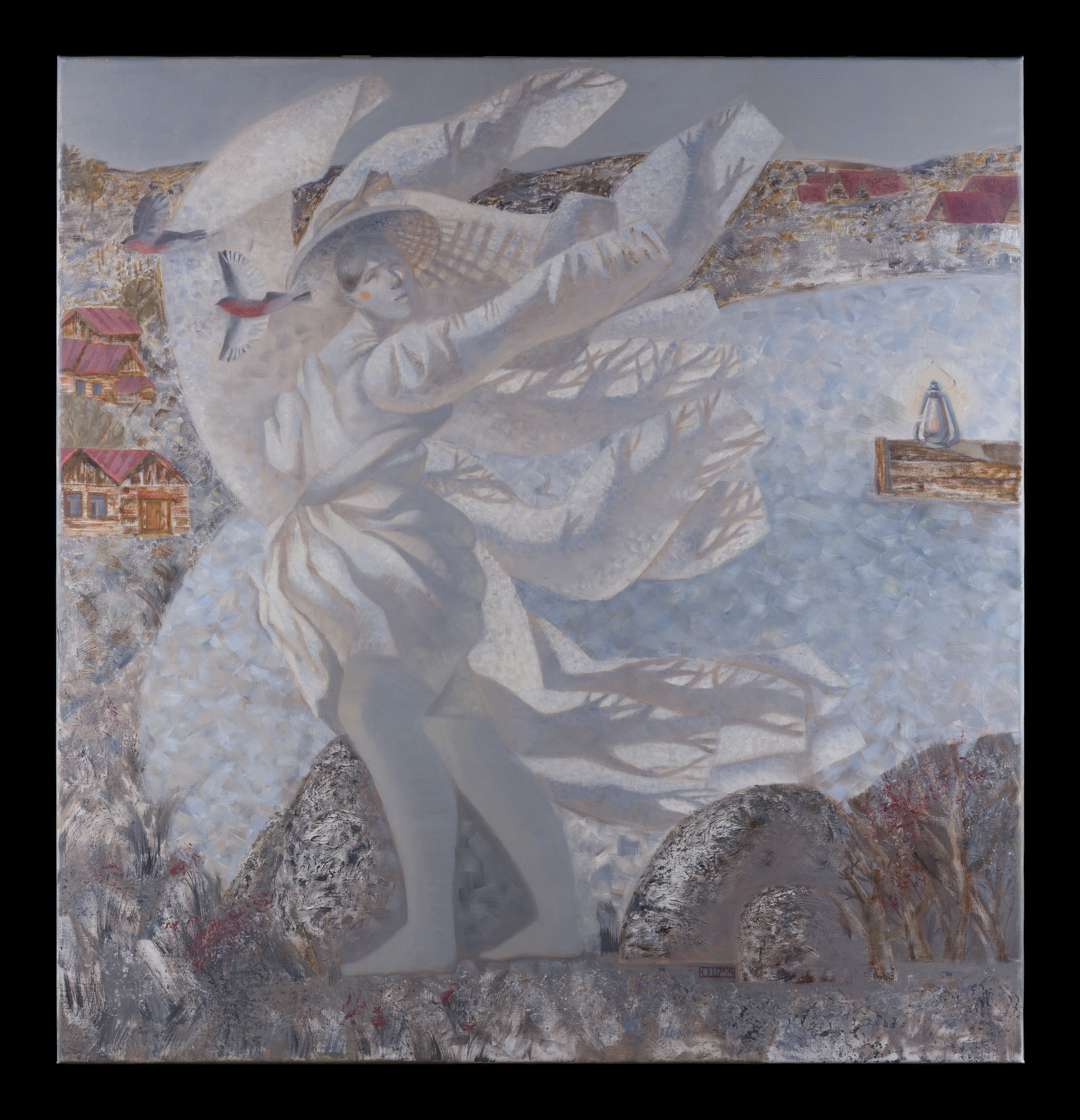 Художник Шадрина Юлия и ее картина «ТОТ САМЫЙ ТОПОЛЬ НА КРАЮ ПРУДА», съемка от Koval Production ( Интерьерный фотограф Коваль Илья)