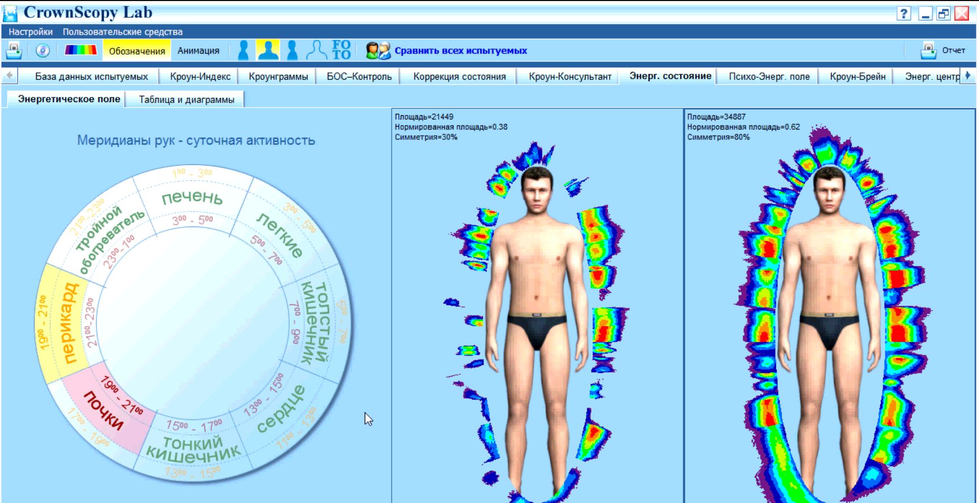 Кроуноскоп — это опто-электронный прибор для регистрации динамики коронного изображения. С помощью кроуноскопа человек включается в контур биообратной связи через компьютер. При этом на экран монитора выводится текущее коронное изображение (кроунграмма), отражающее его психофизиологическое состояние. Используя навыки саморегуляции, человек учится за компьютером самостоятельно приводить себя в состояние устойчивого спокойного бодрствования и комфорта, а затем переносит эту способность в реальную повседневную жизнь.