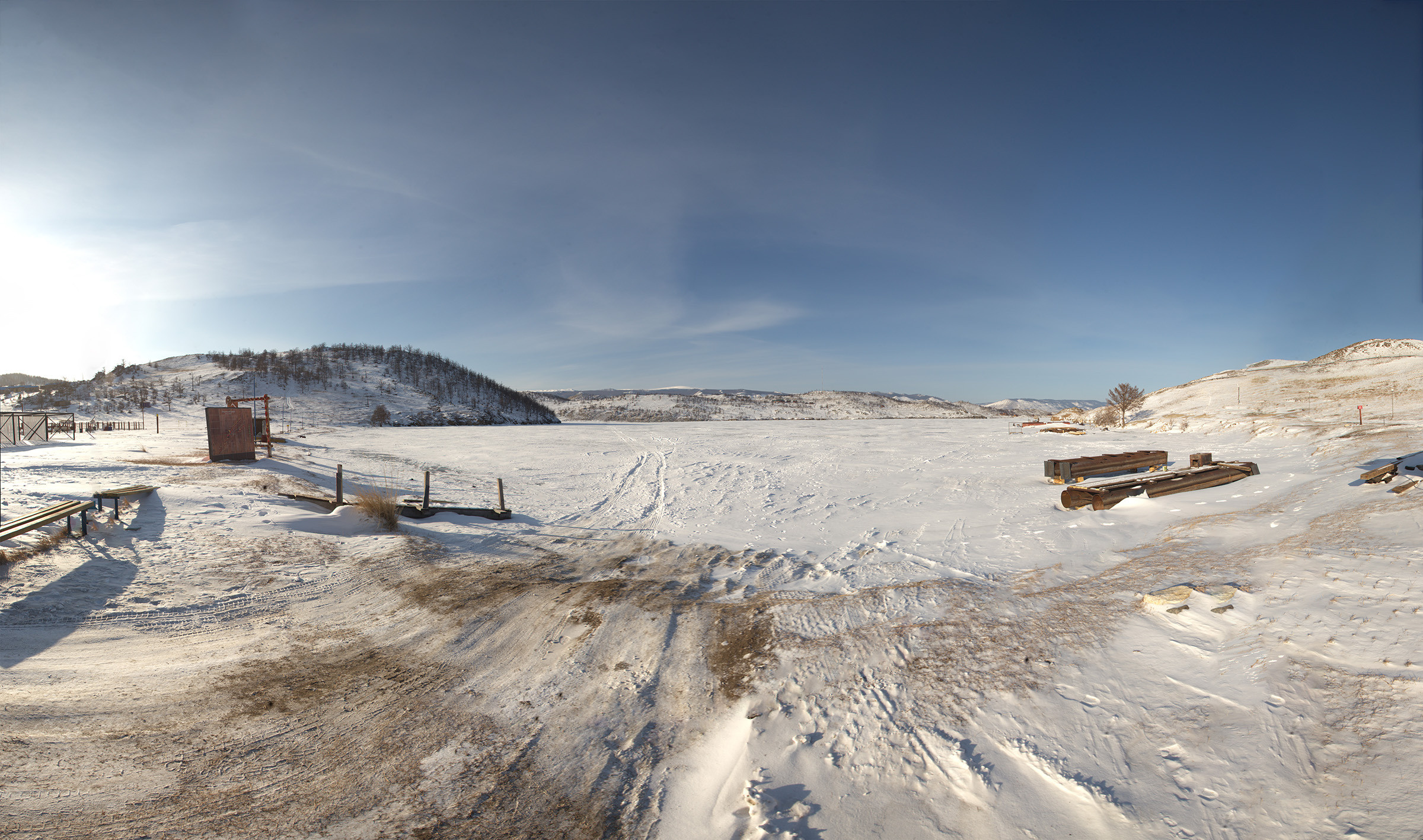 Выезд на лёд, байкал, панорама